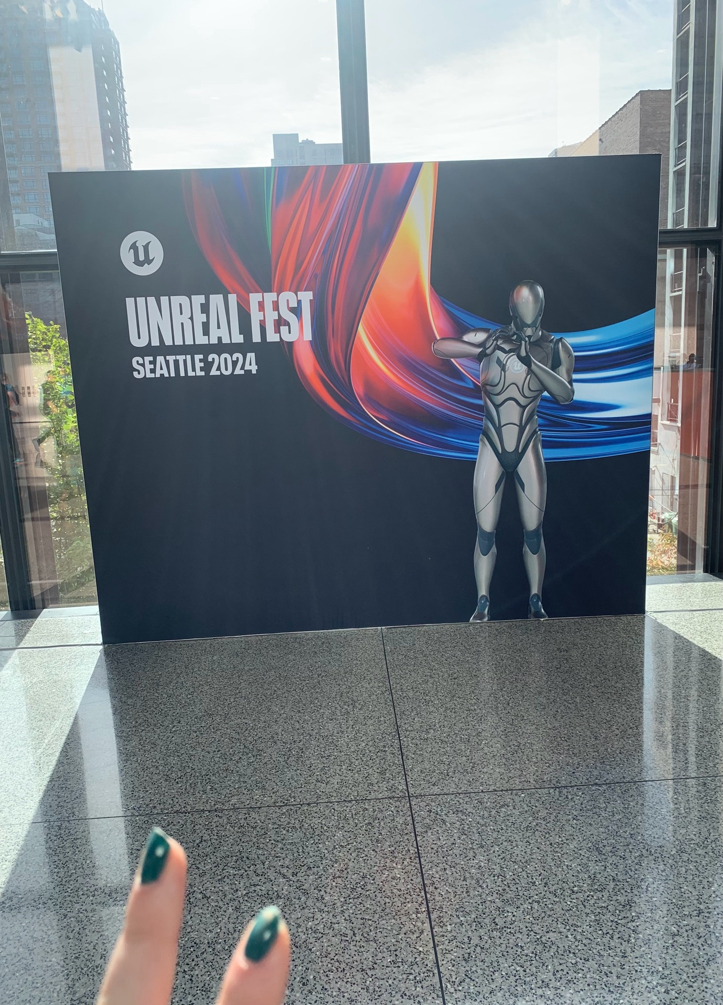 a sign reading Unreal Fest Seattle 2024