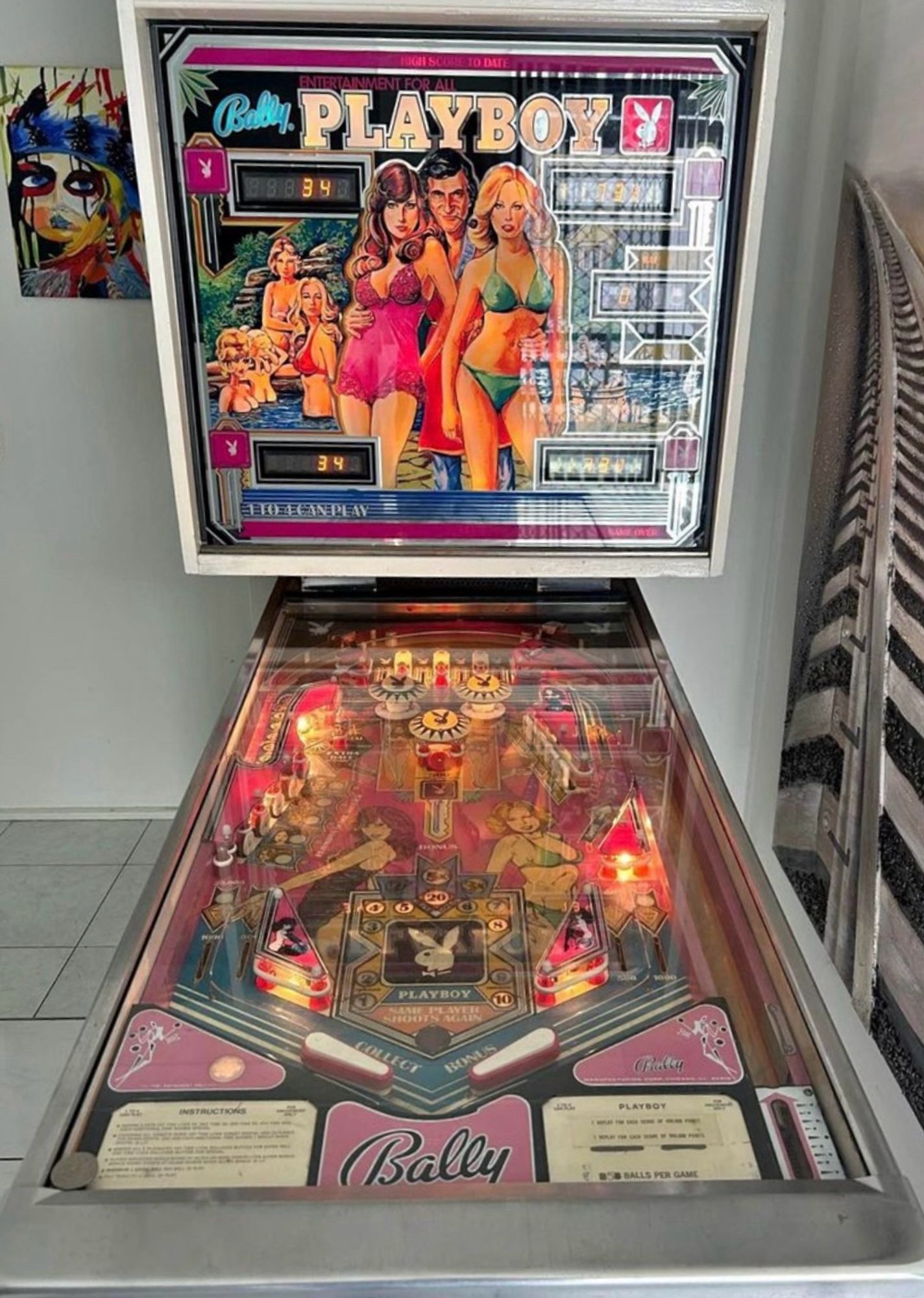 A 1978 Playboy themed pinball machine