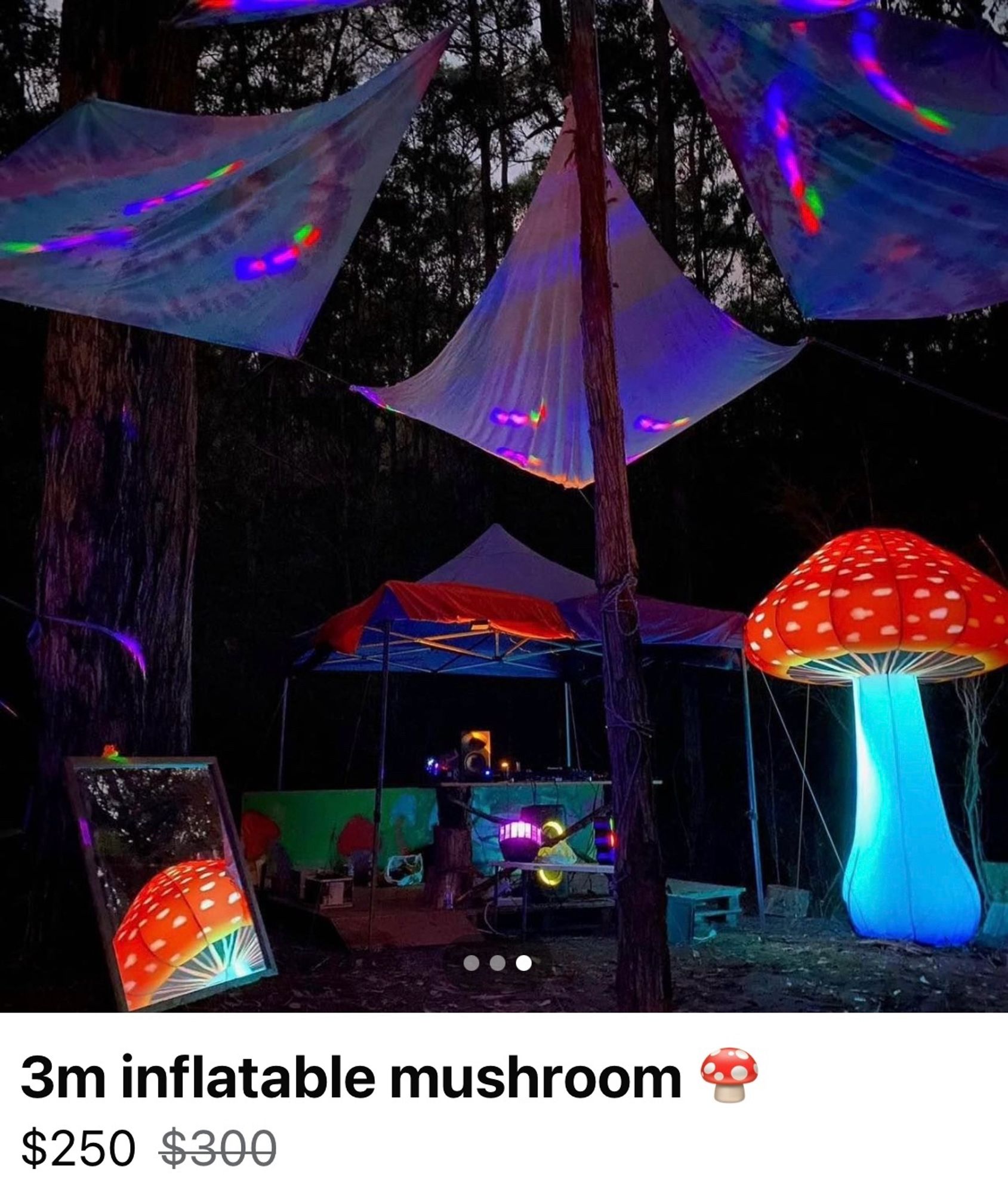 An inflatable toadstool about 2m high