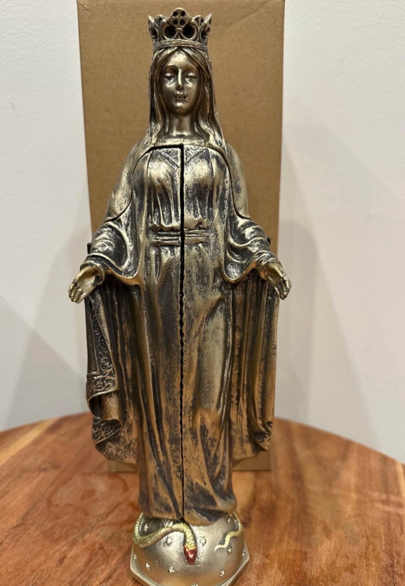 A statue of the Virgin Mary