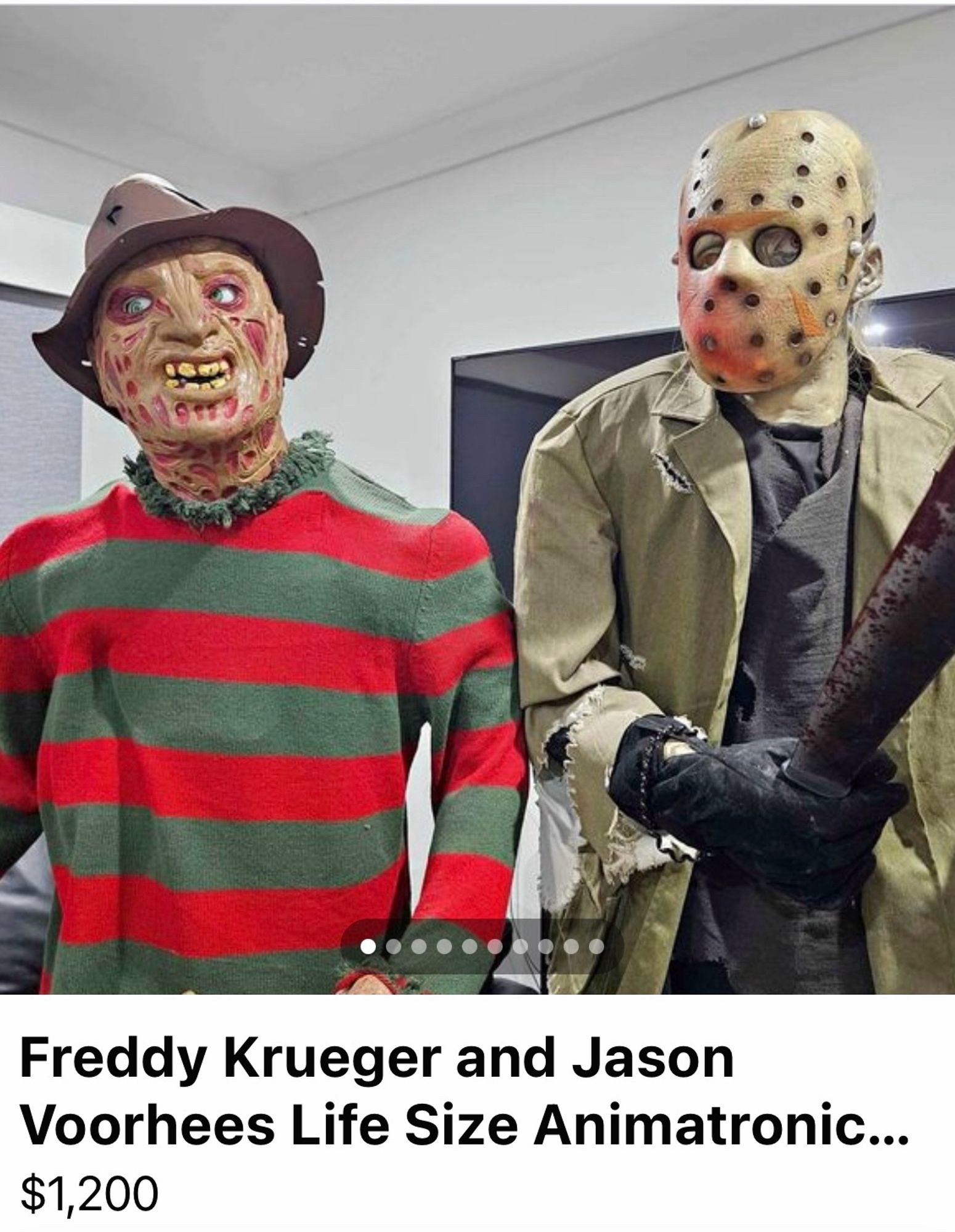 Life-sized Freddy Krueger and Jason Voorhees animatronics