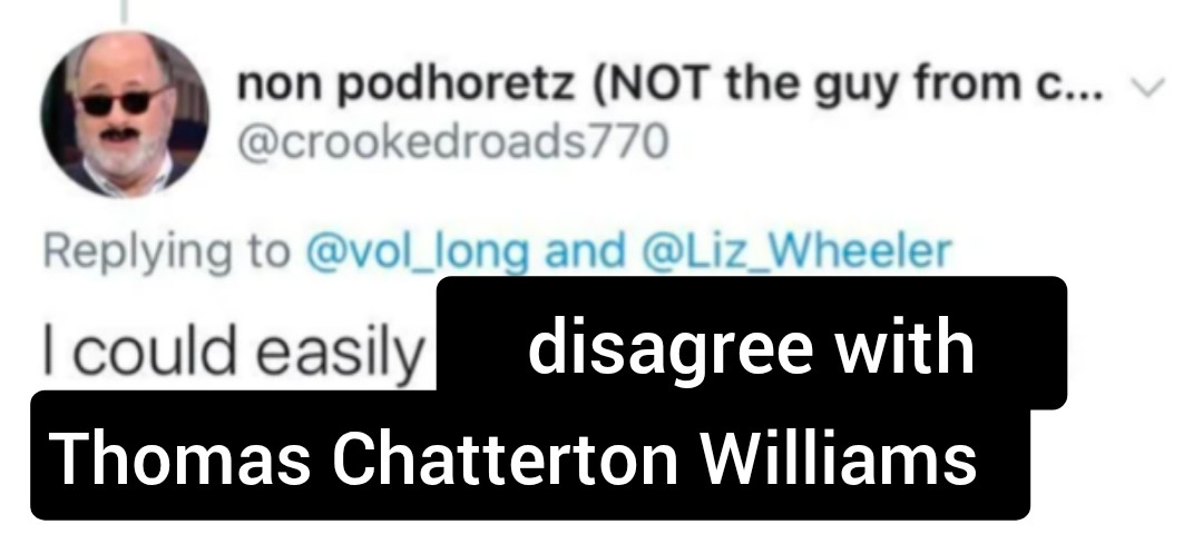 non podhoretz says:

I could easily disagree with 
Thomas Chatterton Williams