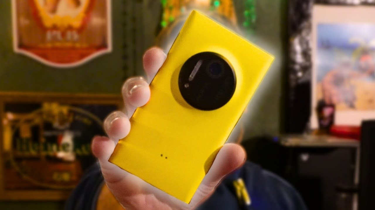 Yellow Nokia Lumia 1020 smartphone from 2013