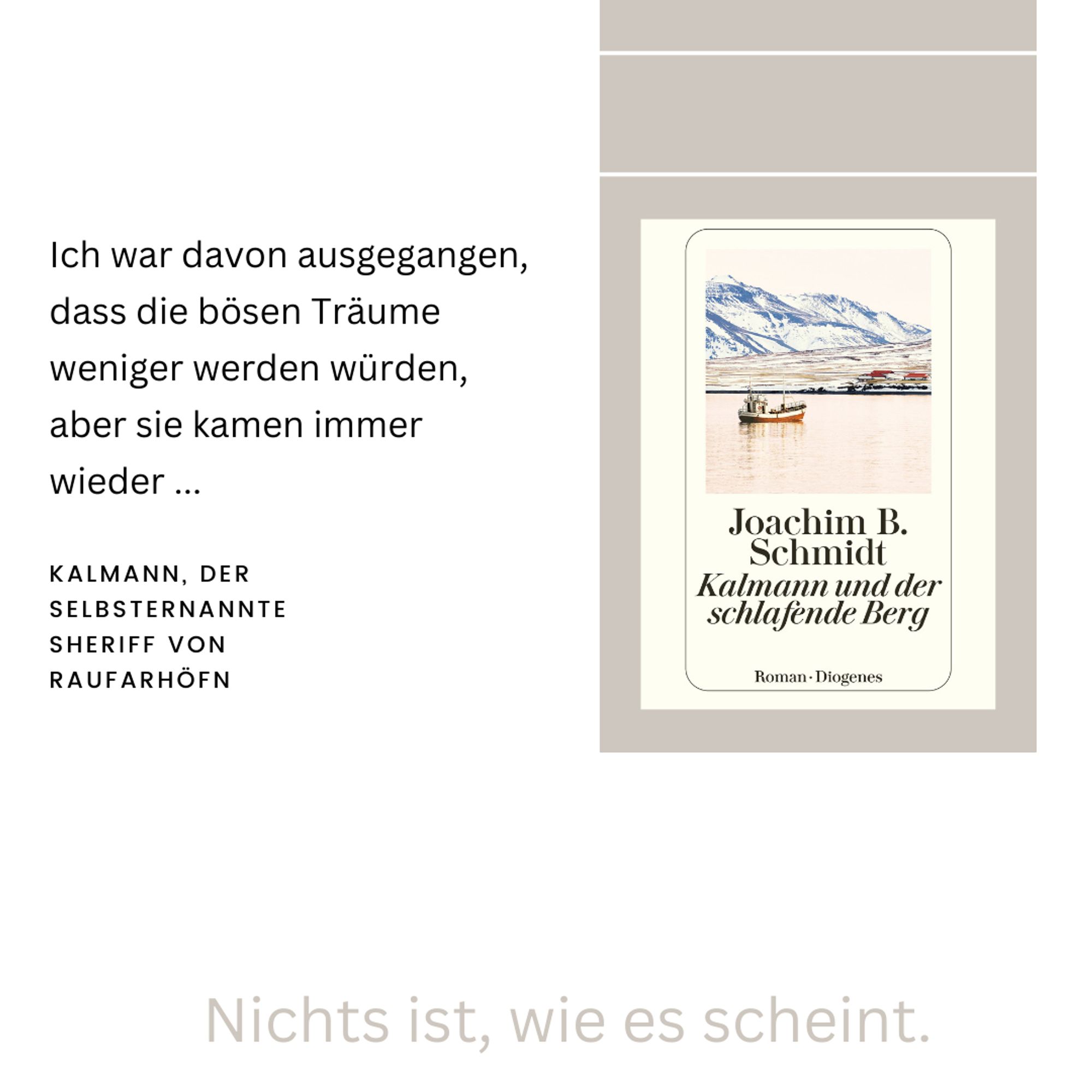 Joachim B. Schmidt: Kalmann und der schlafende Berg Diogenes Cover