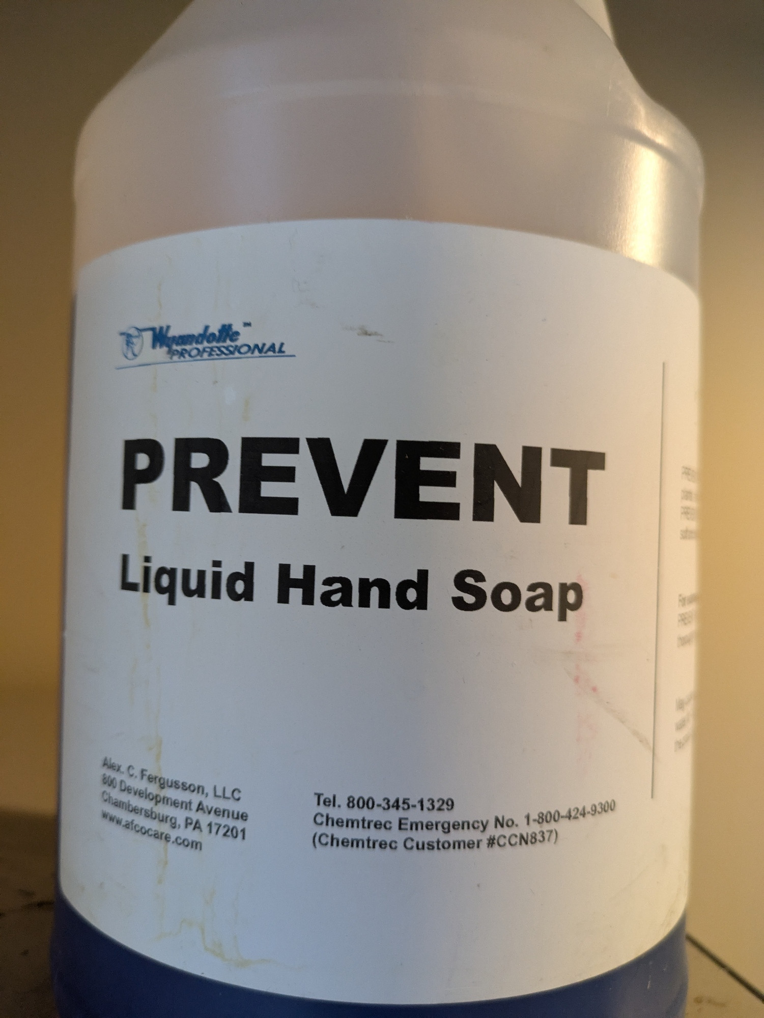 Prevent liquid hand soap