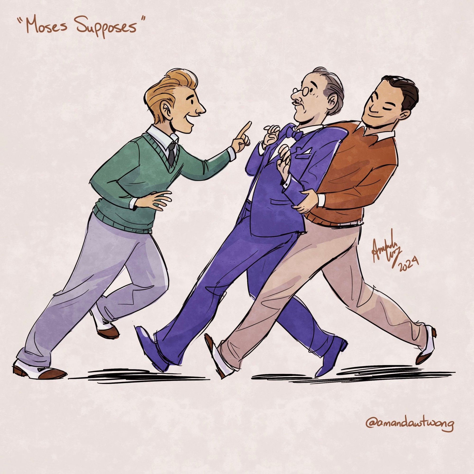 Digital drawing of Moses Supposes from Singin' in the Rain