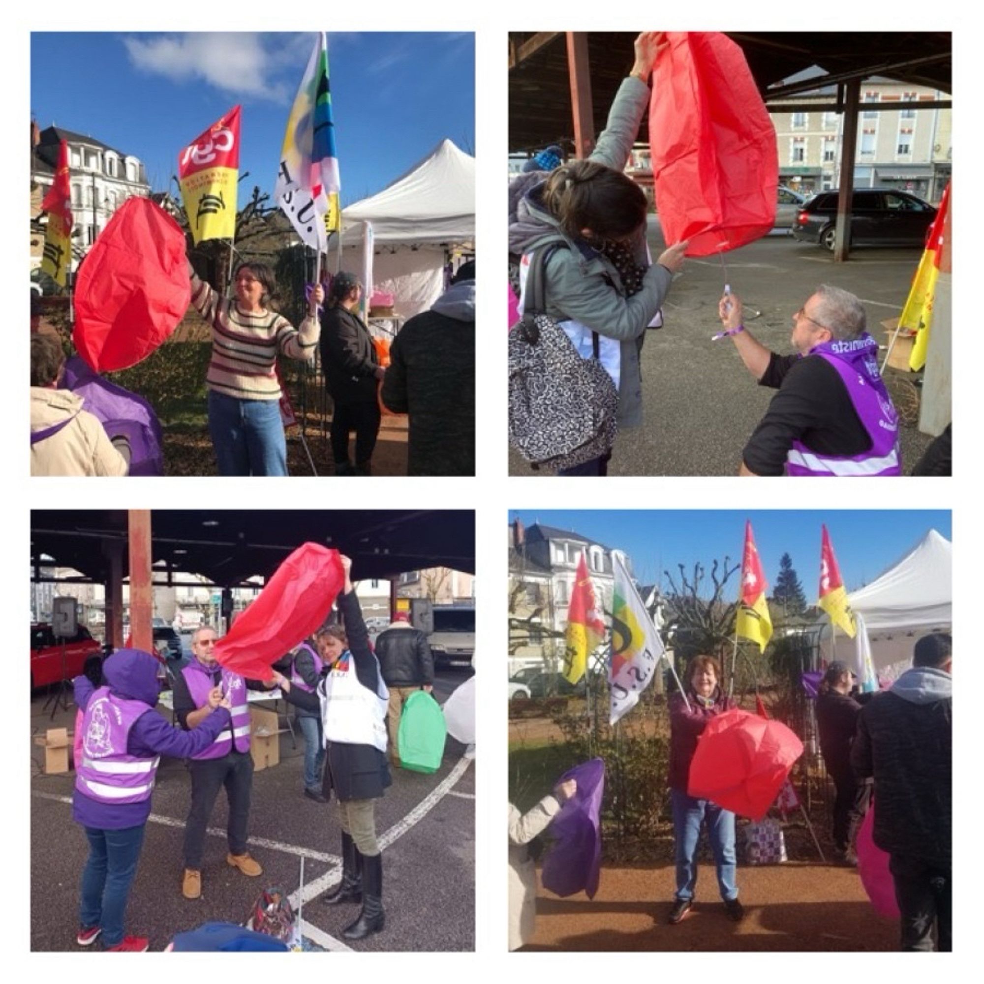 Lâcher de lanternes manifestation du 8 mars 2024 à Tulle et Brive