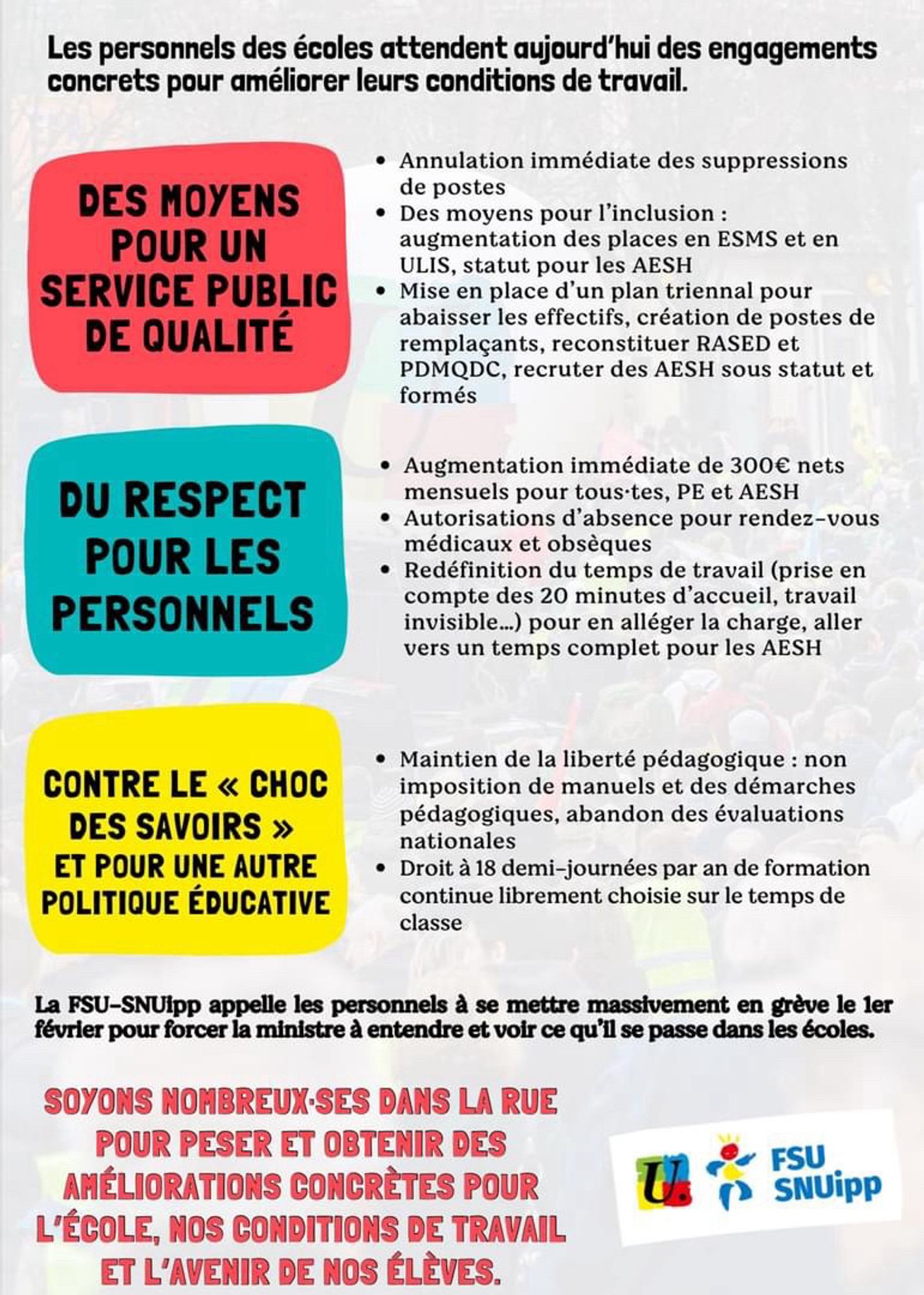 Tract grève 1er février FSU-SNUipp