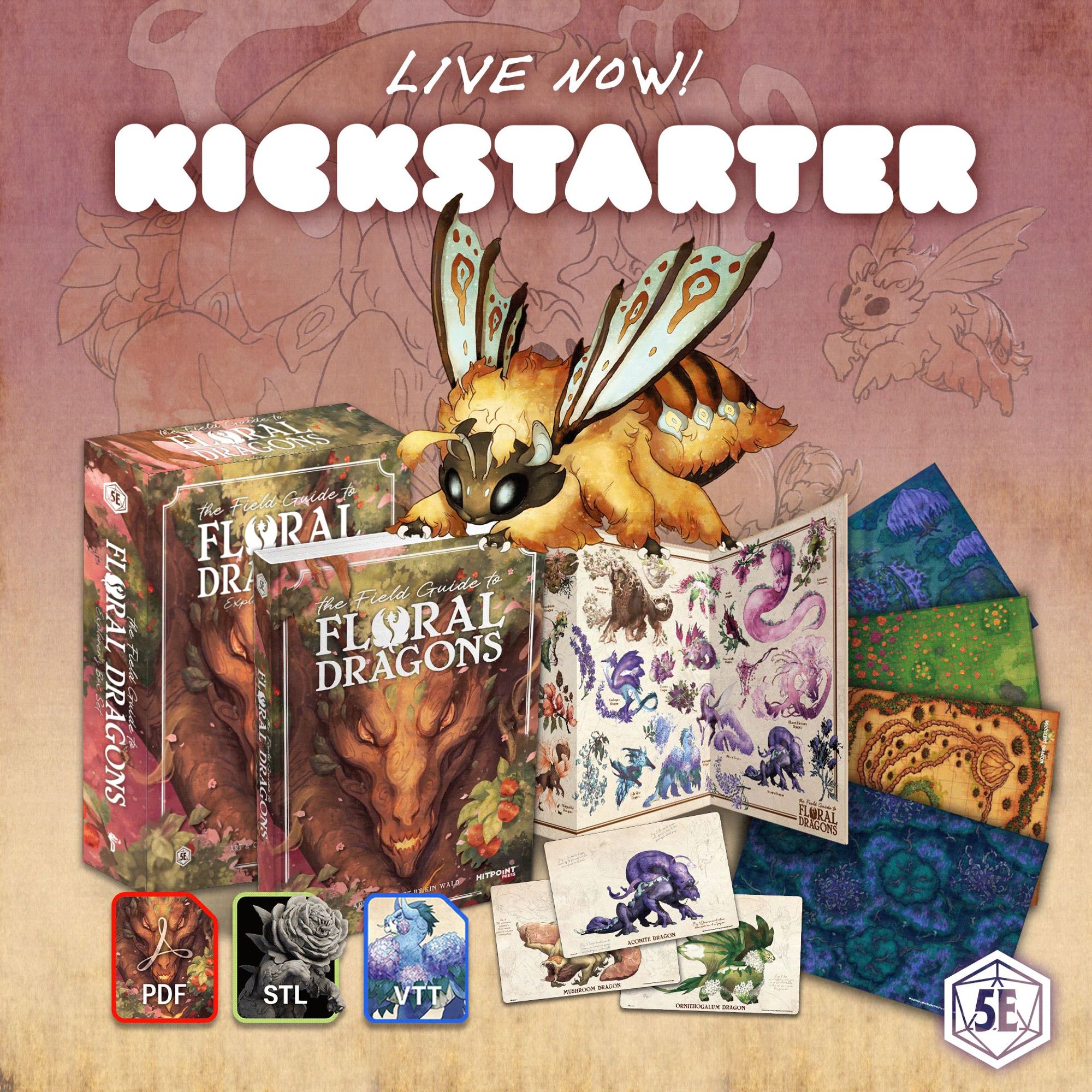 Floral Dragons NOW LIVE on Kickstarter!