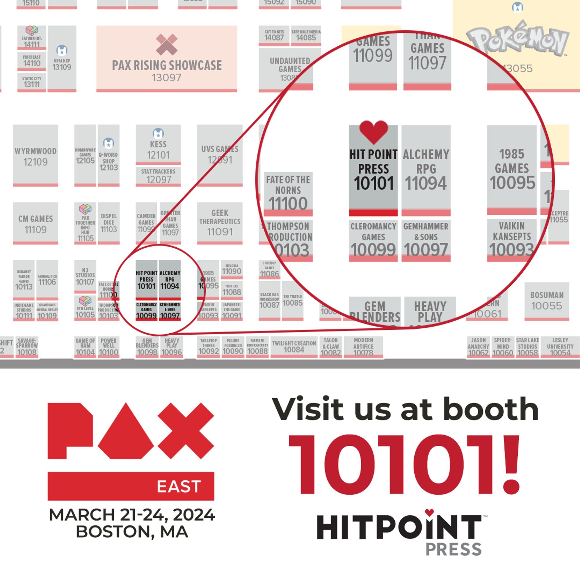 Hit Point Press at PAX East - Booth #10101