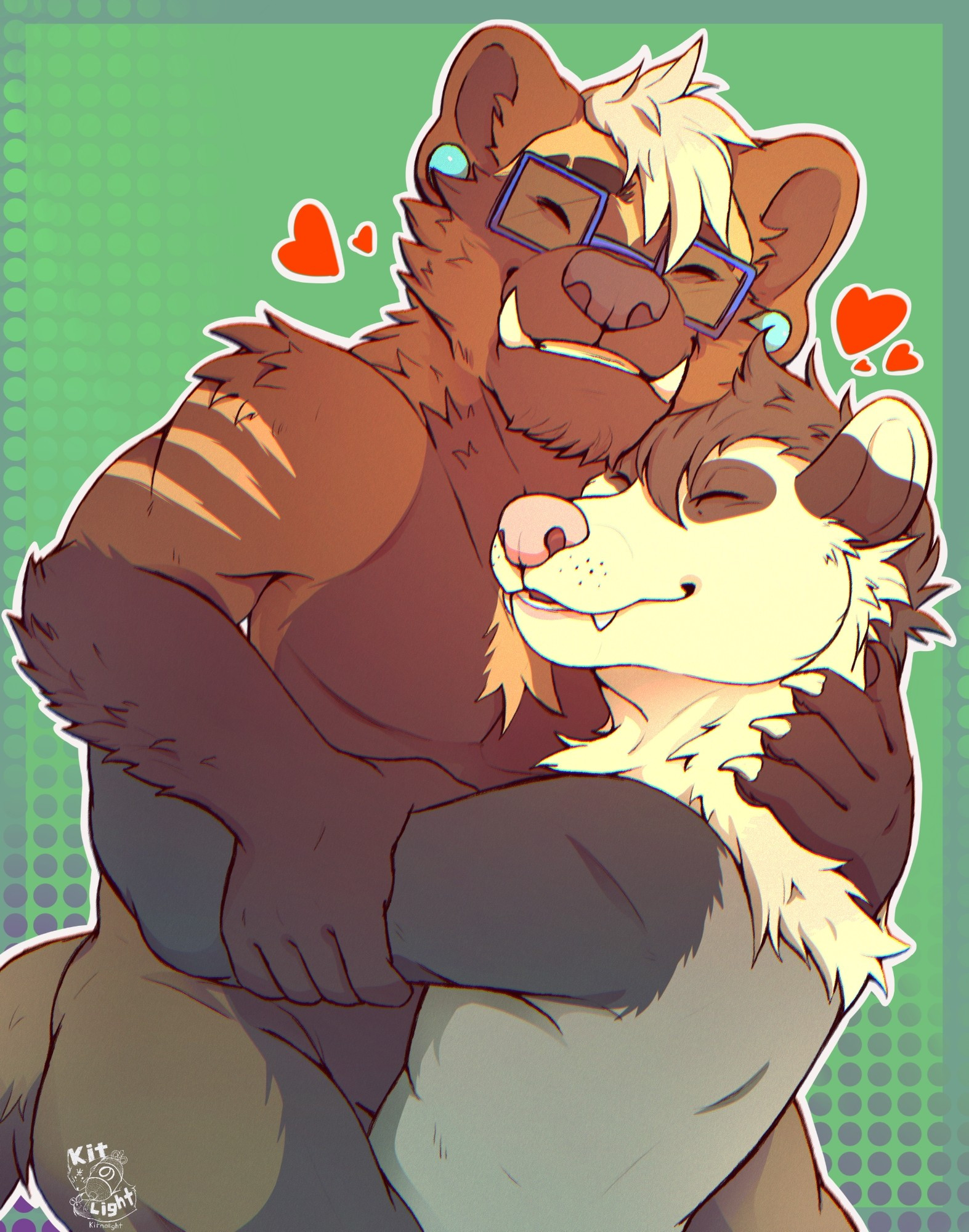 Wolverine and opossum fusonas hugging