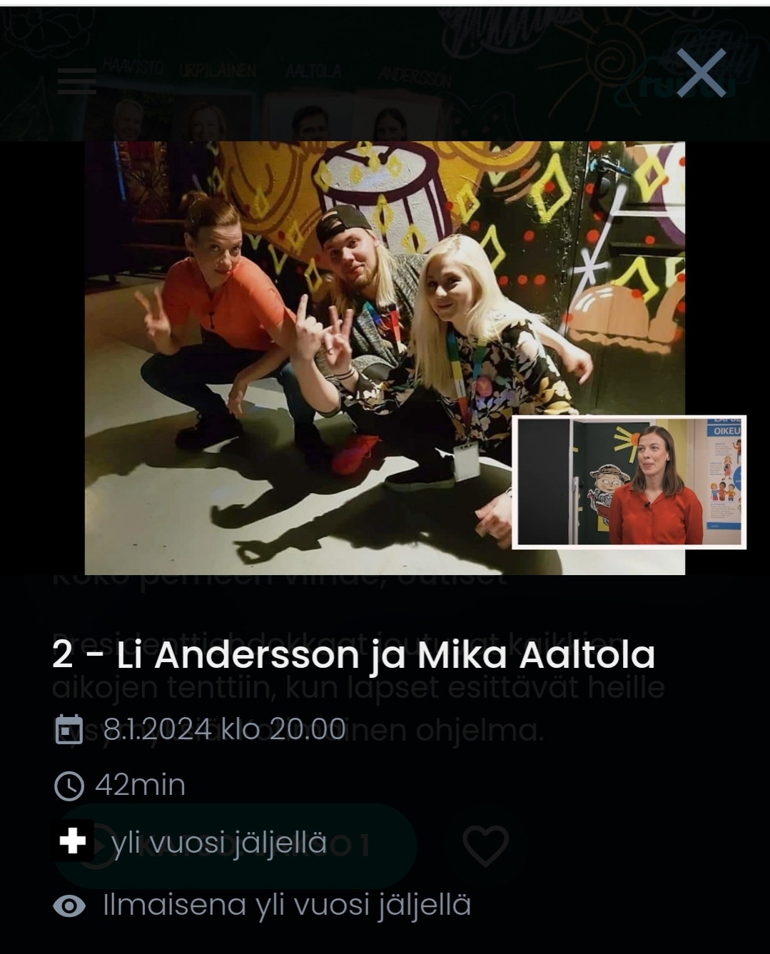 Slaavikyykyssä Li Anderssonin kanssa.