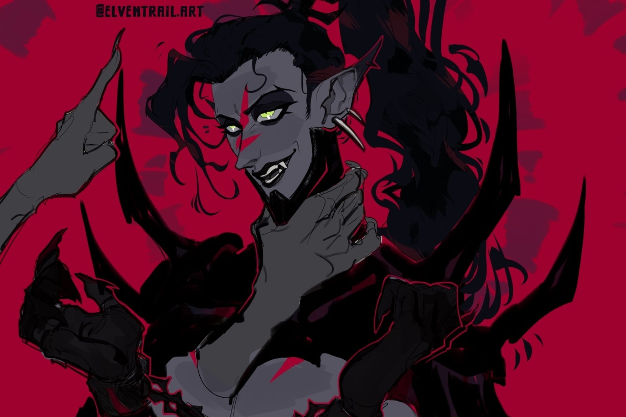 #elventrail #elfenjoyers dark eldar elf drukhari, OC belongs to @faedread.art