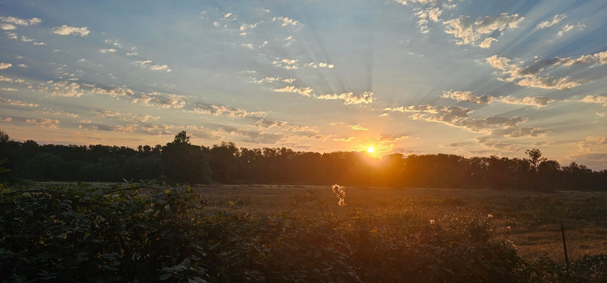 Sunset photo over farmland