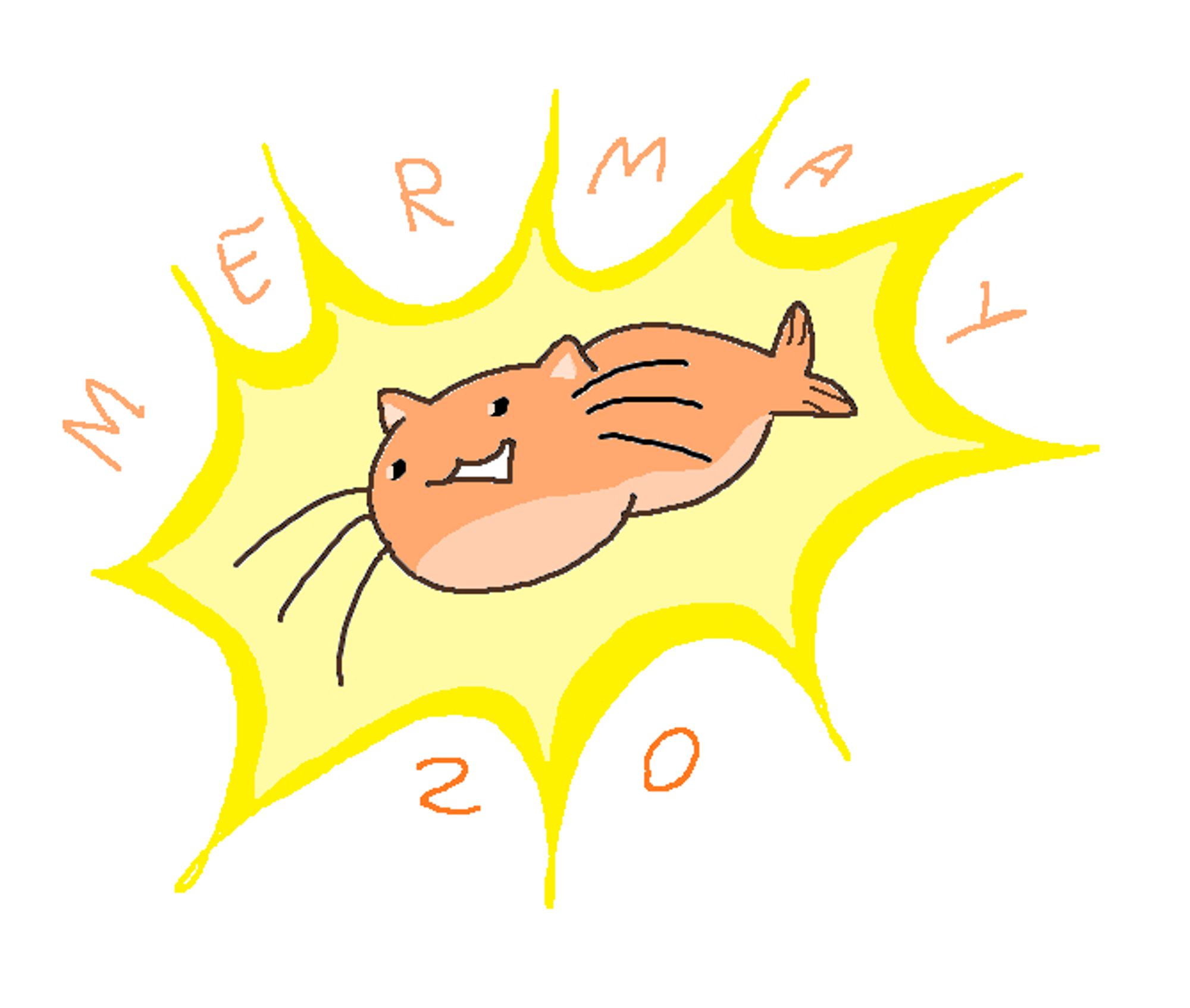 A little illustration of an orange MS paint cat.
It's shining a bunch around it.