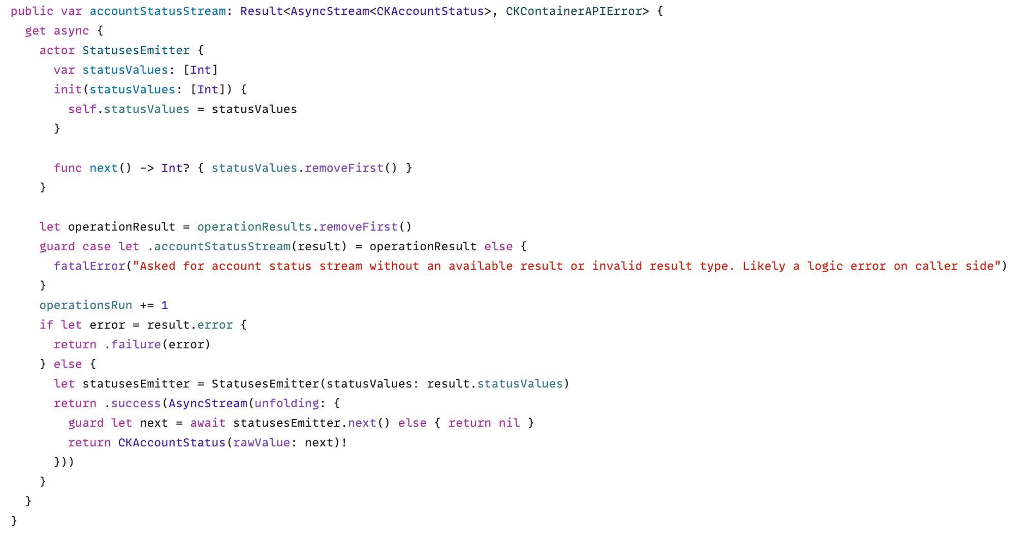 AsyncStream from array without a warning