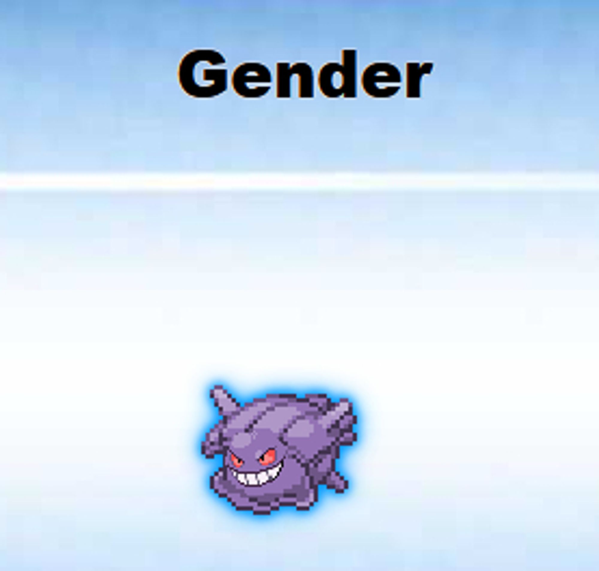 a fusion of the pokemon gengar and shellder called "gender"