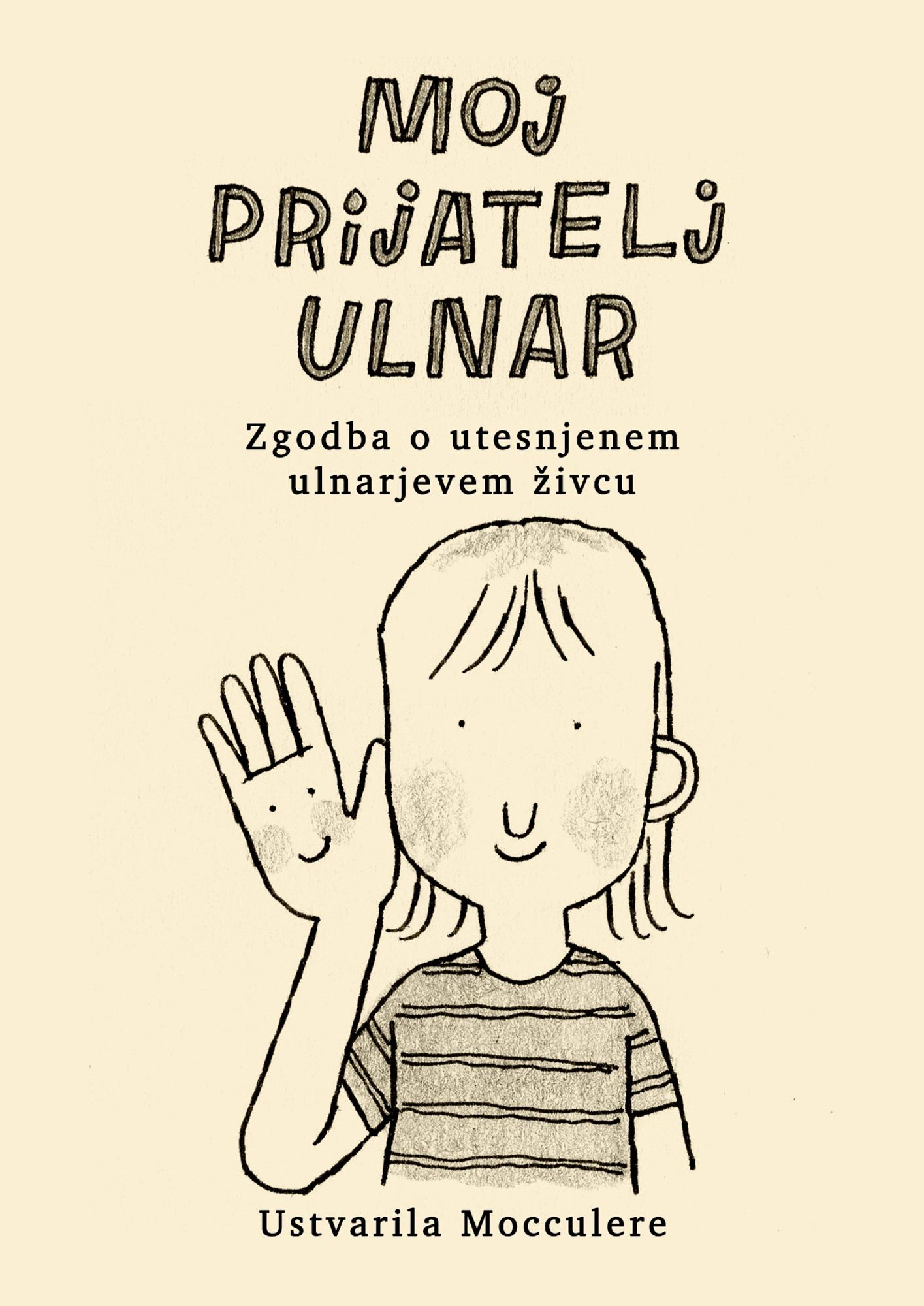 Zine cover showing a person with a hand held by their face. The palm also wears a smiley face.