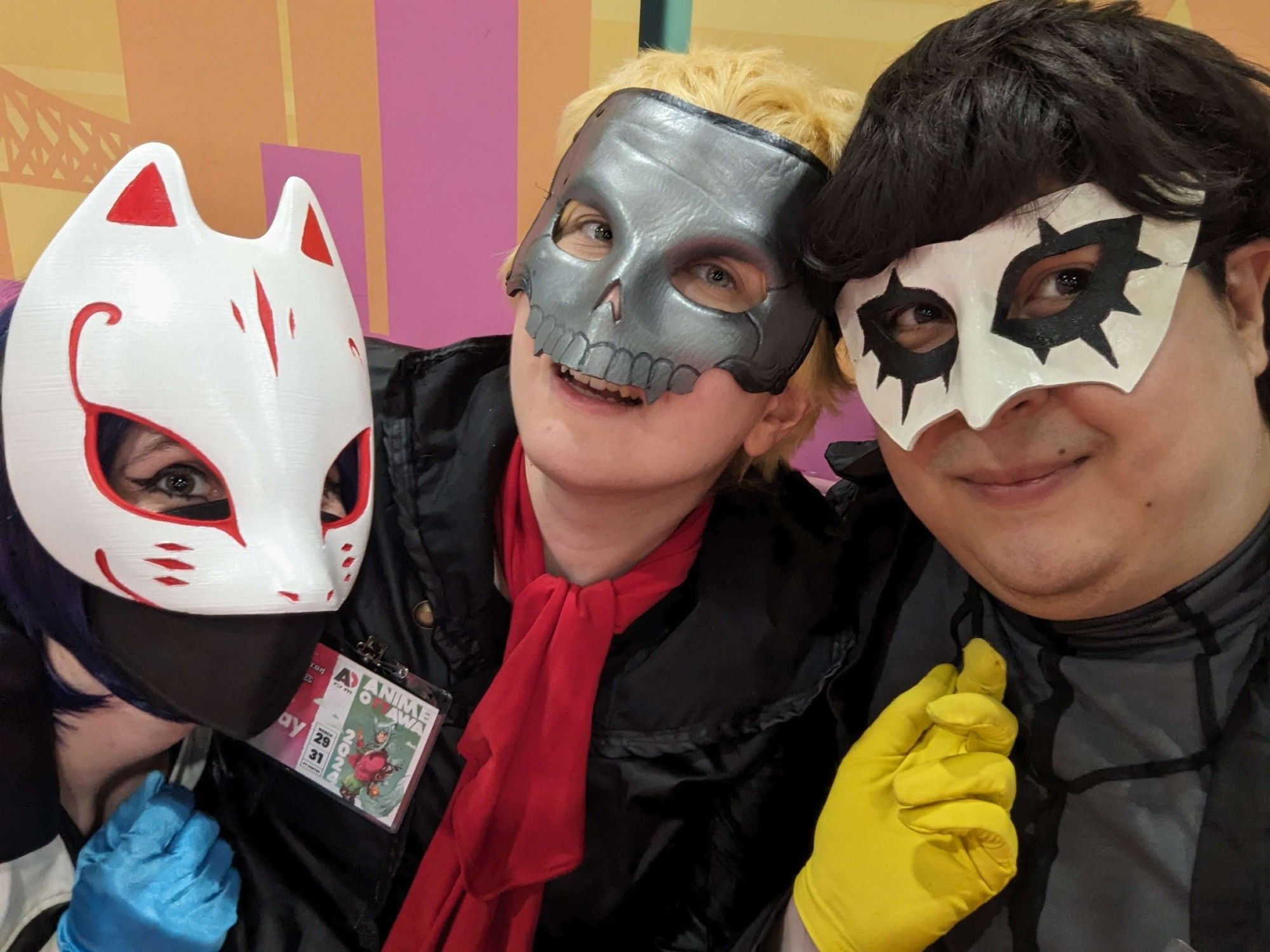 Cosplay photo from Anime Ottawa. Me as Skull, Evil_Antho as Joker and Sharku as Fox.