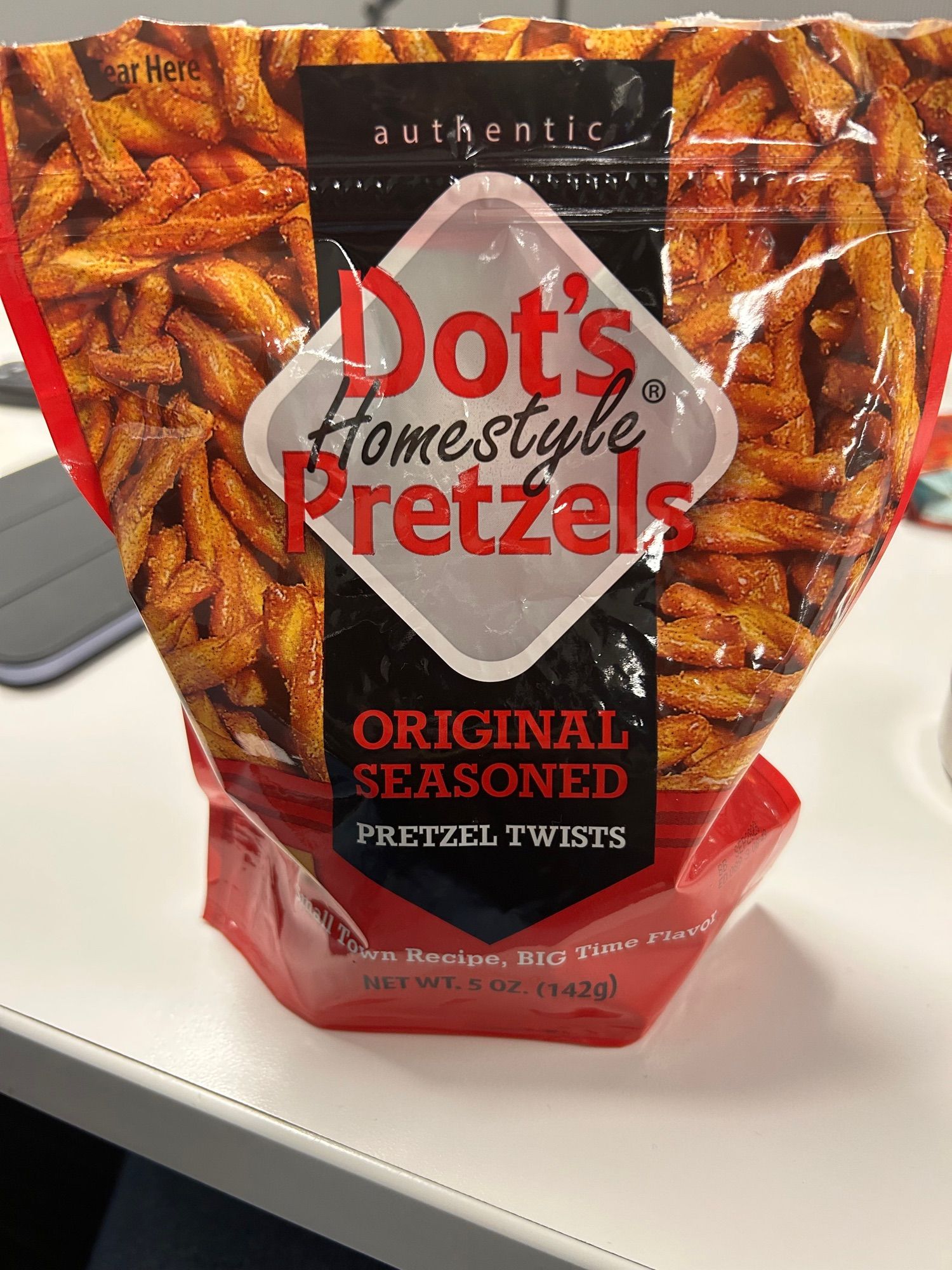 Just the biggest damn bag of Dot’s Homestyle Original Seasoned Pretzel Twists