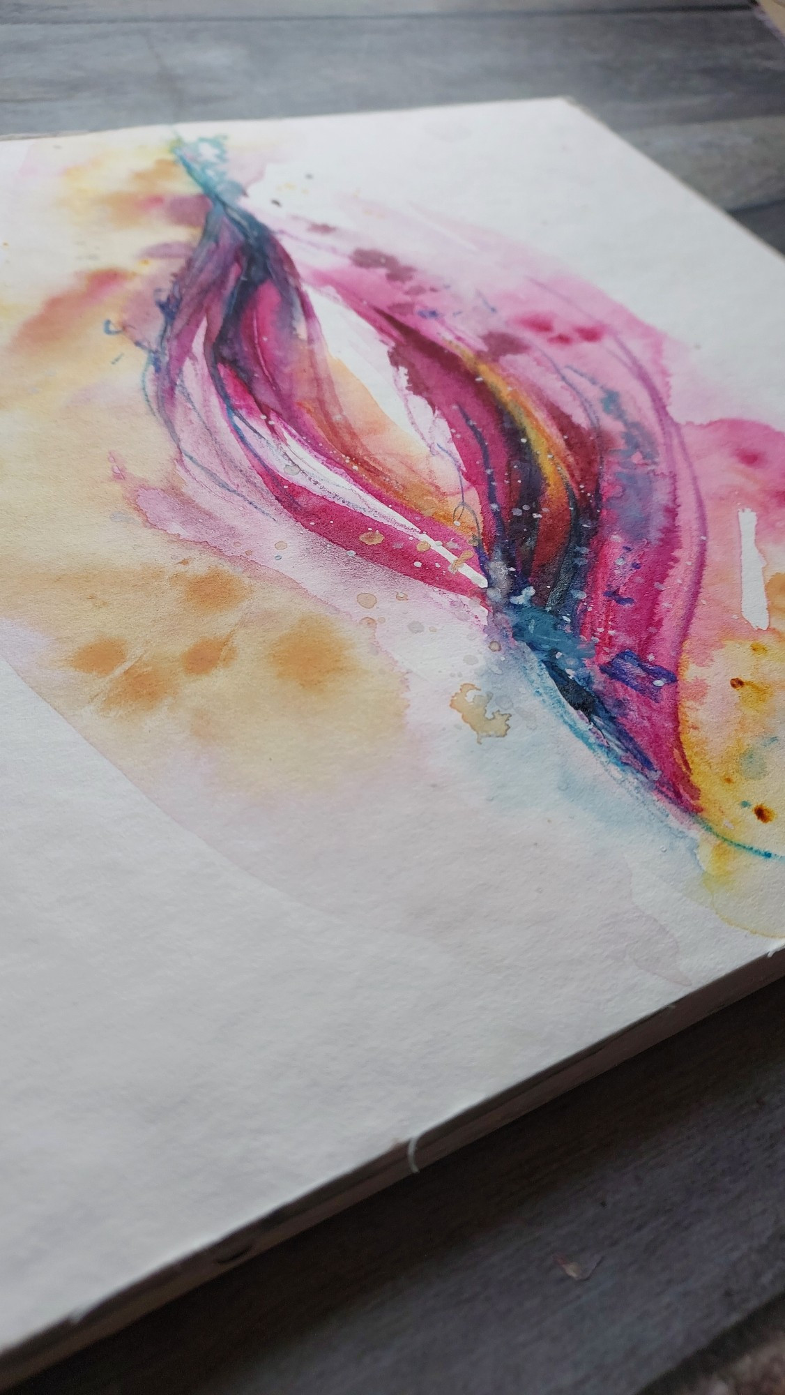 Aquarell einer Vulva, anderer Aufnahmewinkel