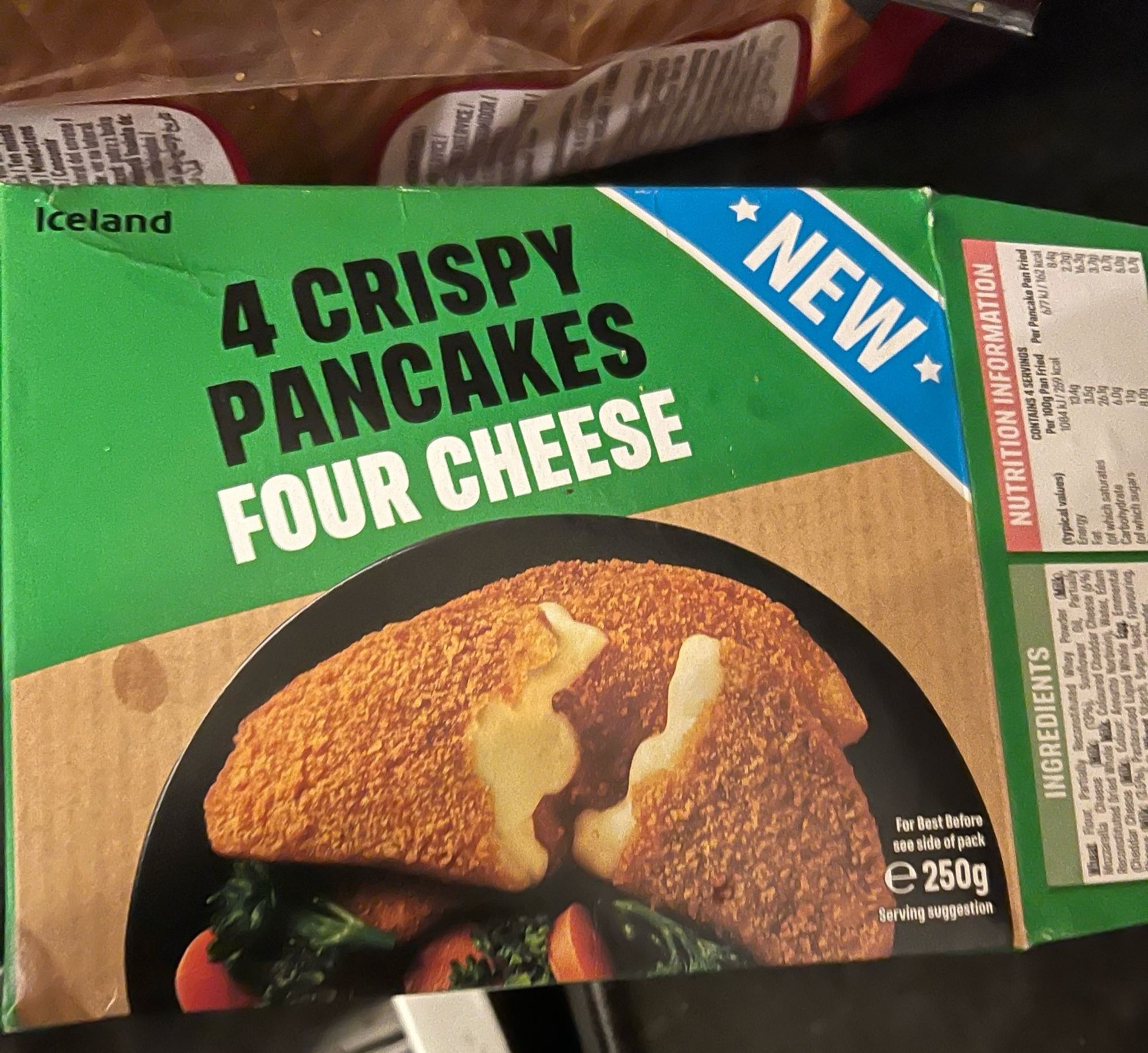 A product called ‘4 crispy pancakes. It is the “four cheese” variety.