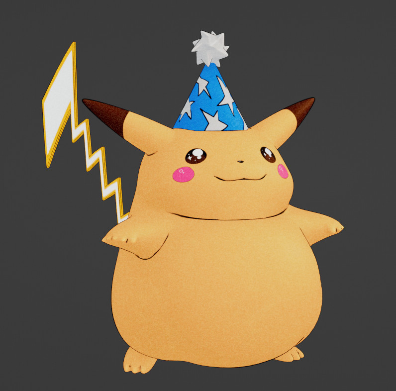 3D Modelo Pikachu without his Modelo