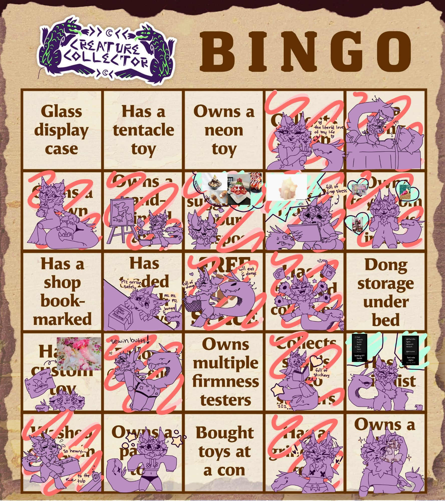 Bingo card from CreatureFeatureToys Black Friday event!