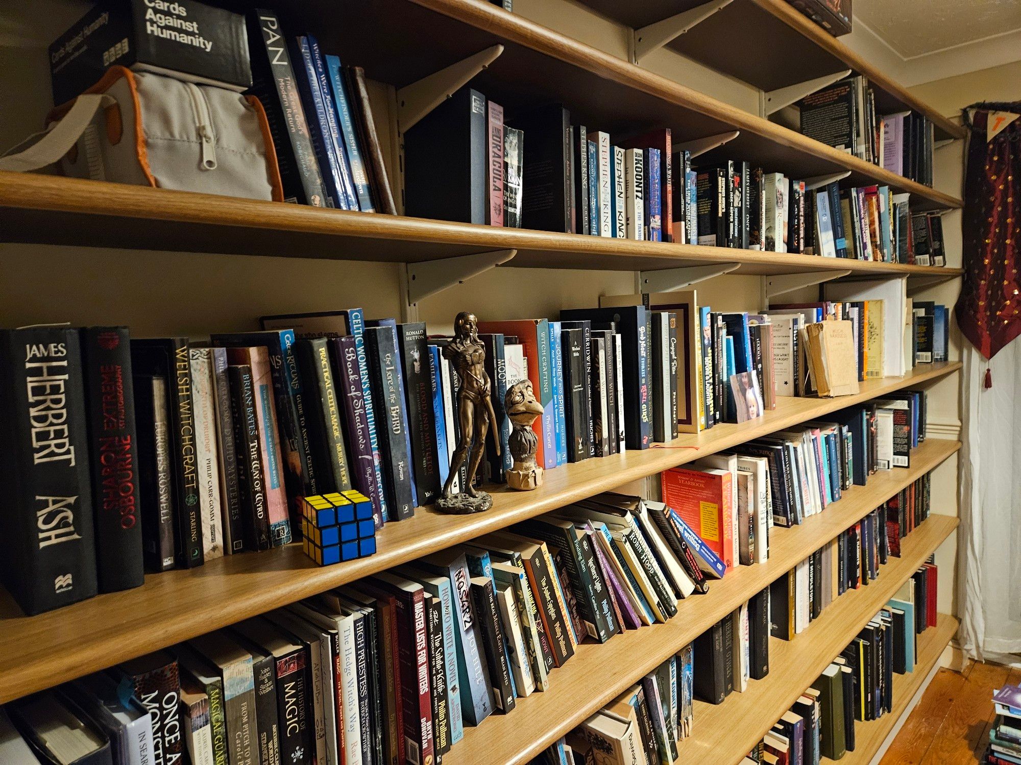 Floor to ceiling shelves of books.