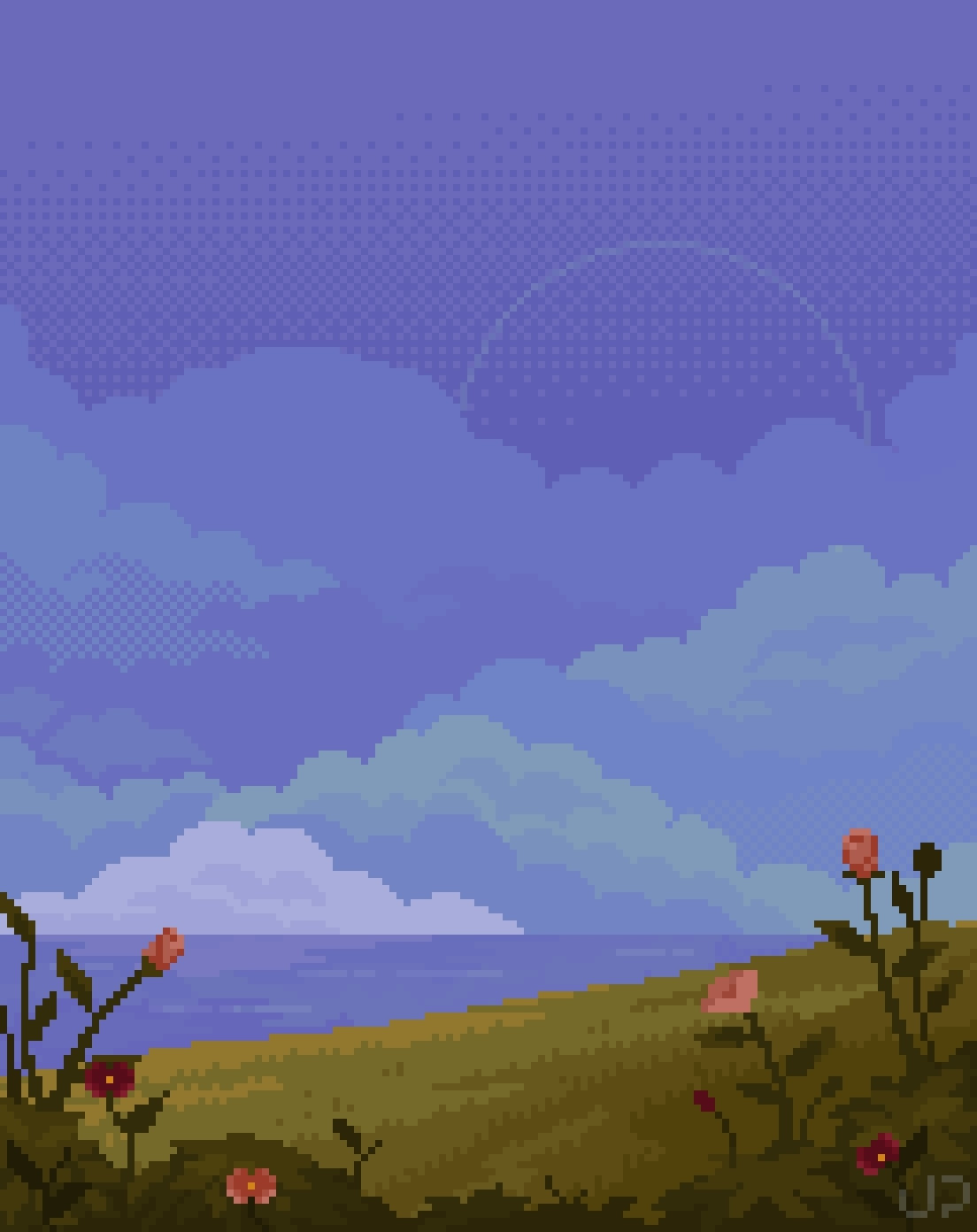 Pixel art landscape