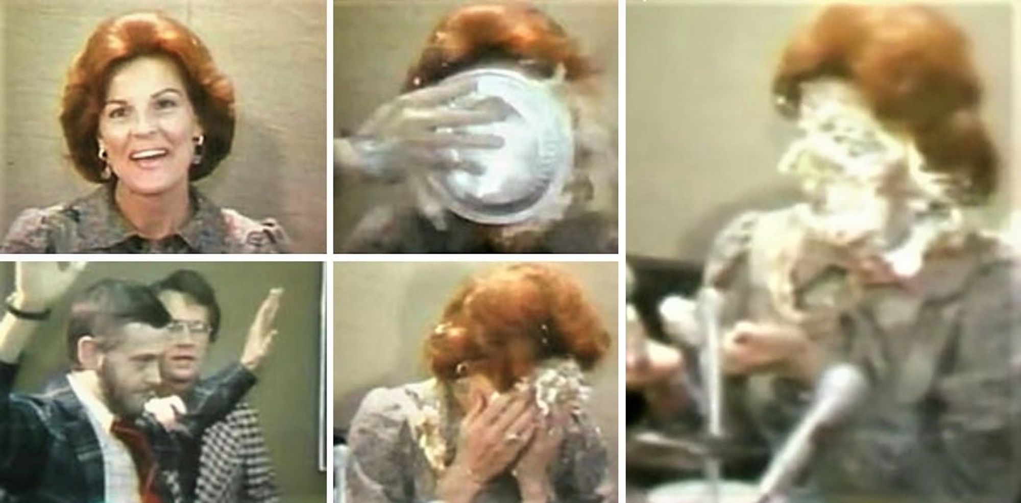 Anita Bryant getting a pie in the face over her homophobic crusade