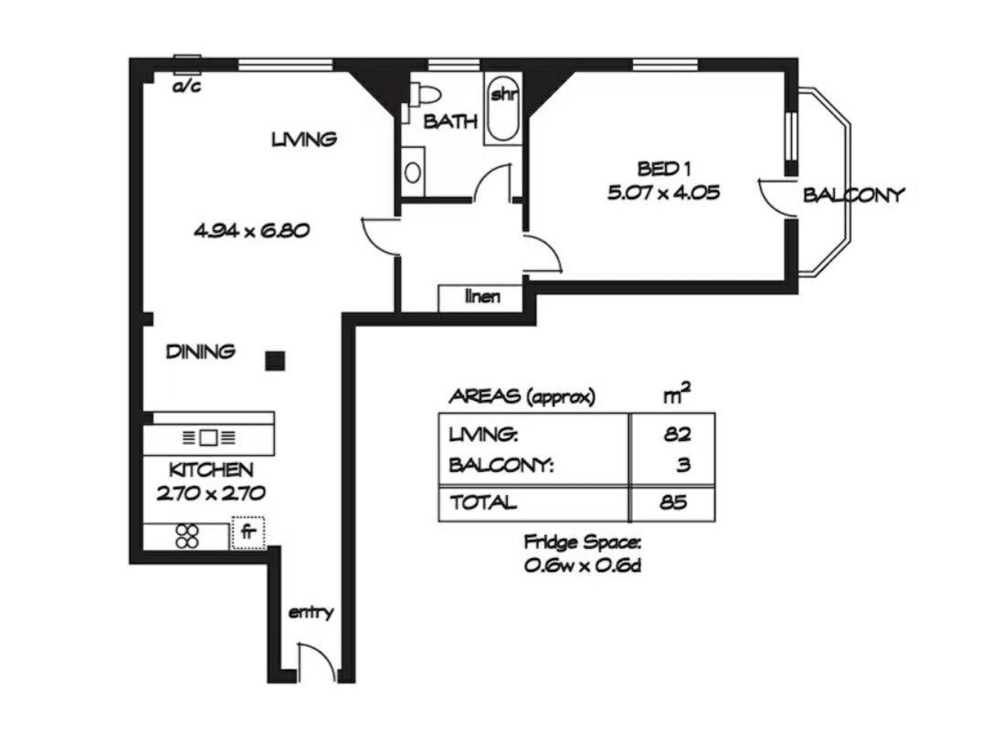 Floor plan of flat/apartment being discussed.