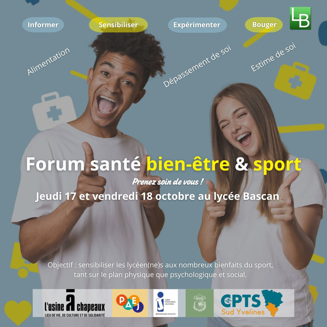 Forum santé bien-être et sport les 17 et 18 octobre 2024 au lycée Louis-Bascan, à Rambouillet (78).