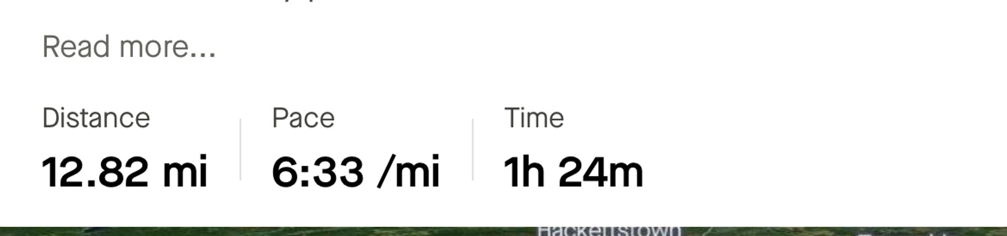 Distance: 12.82 miles
Pace: 6:33 / mi