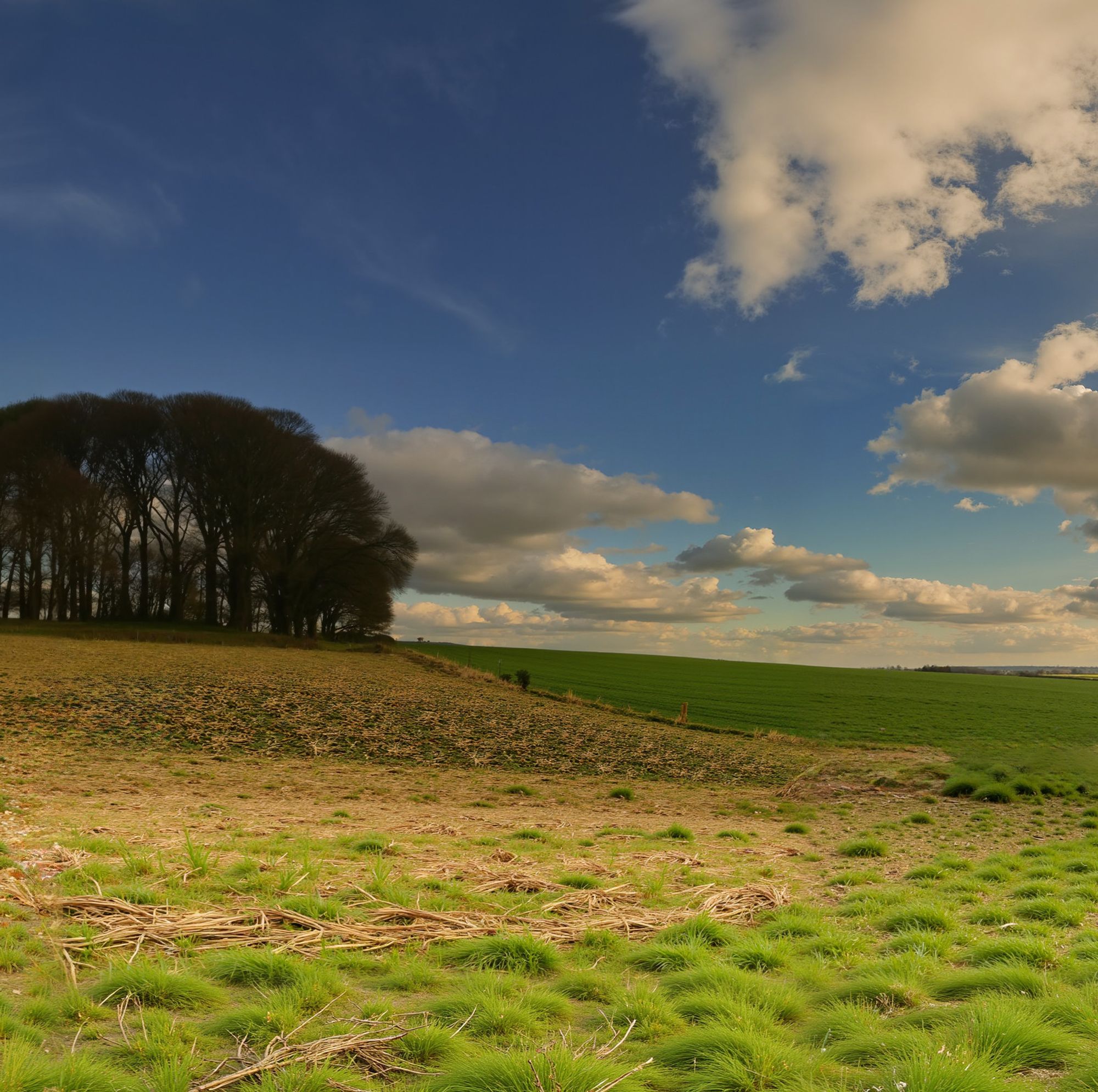 a 1/4 of a divided panoramic landscape picture