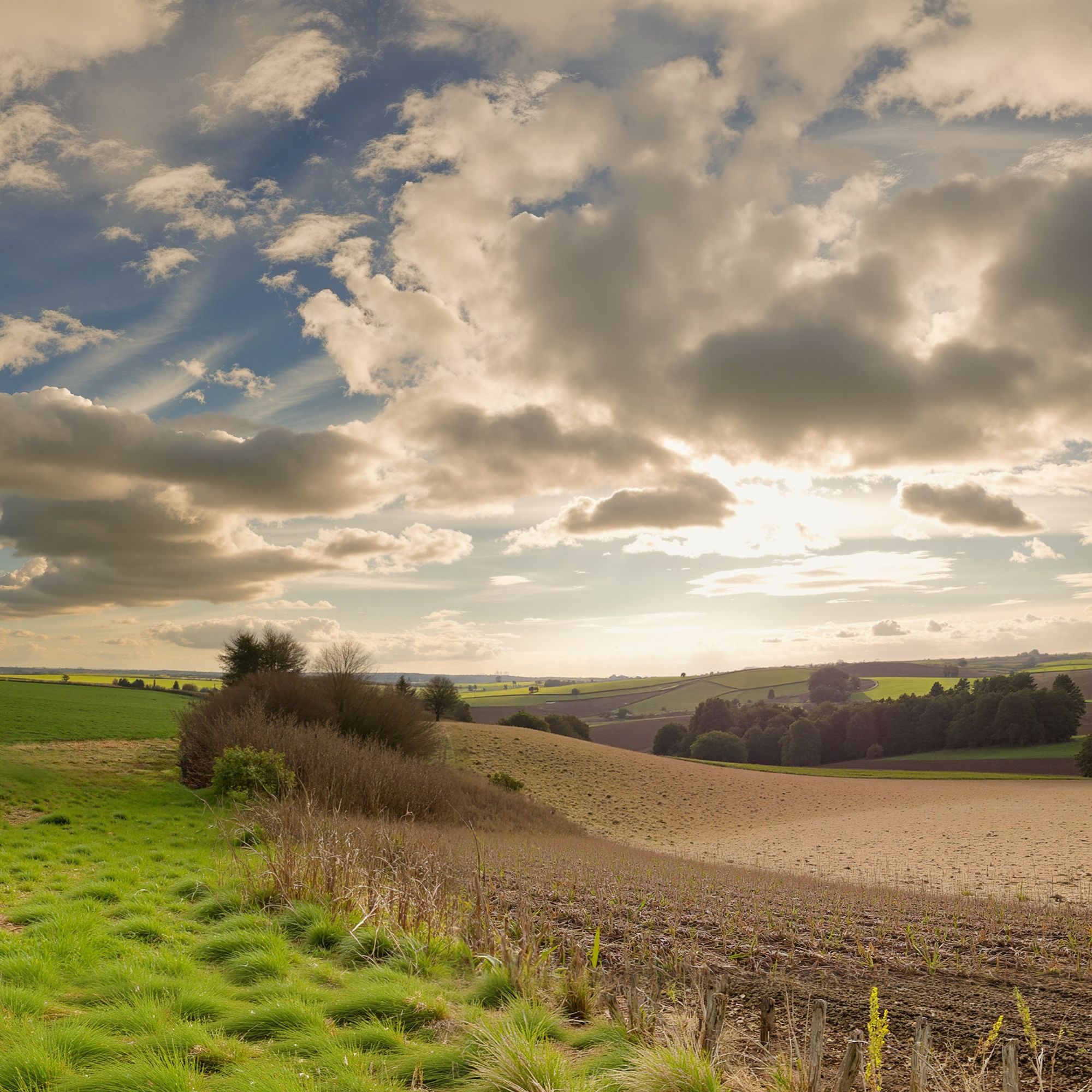 a 1/4 of a divided panoramic landscape picture