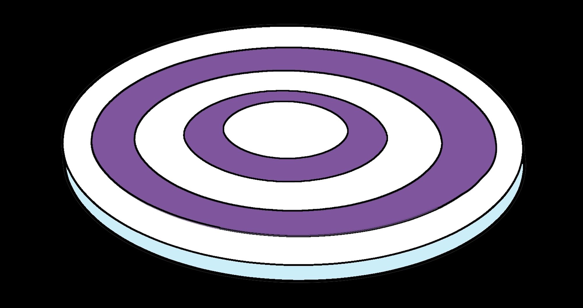 Mauve ringed target made of toon skunk