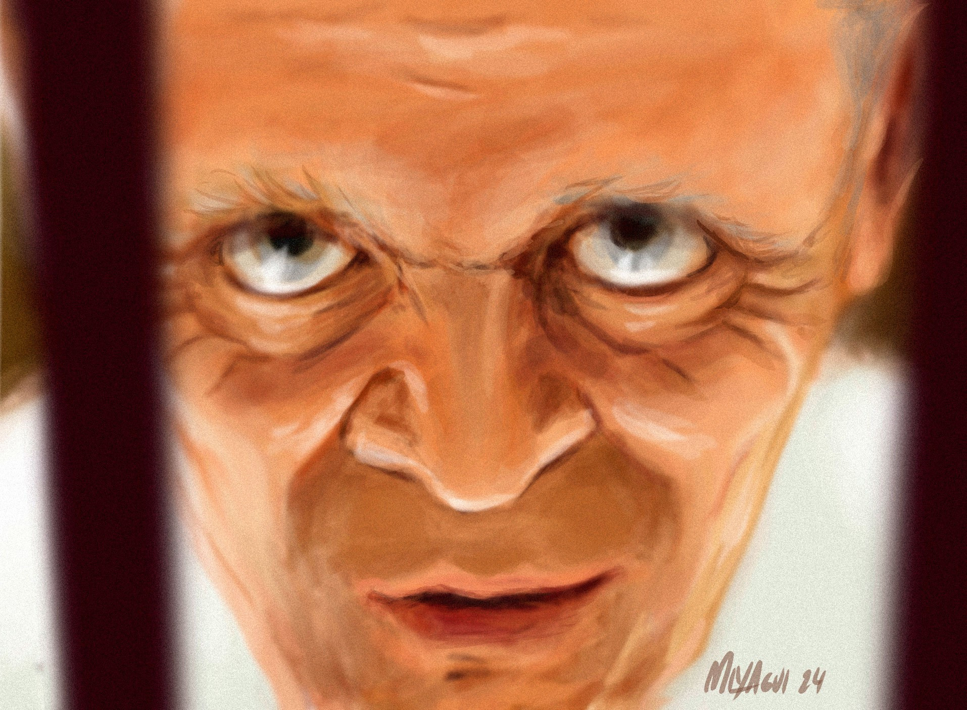 dibujo de Hannibal Lecter (Anthony Hopkins)