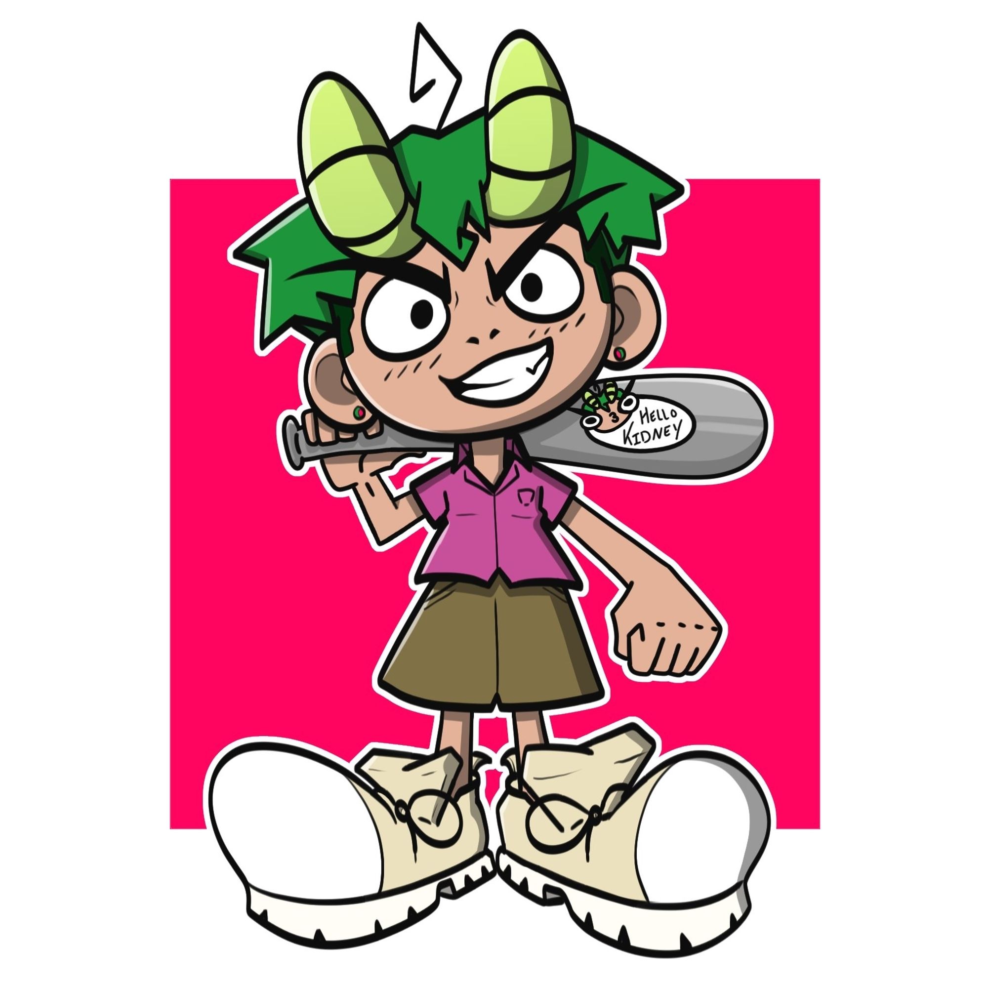 Little gremlin aka the menace aka the rubber boot bandit aka some dweeb, but drawn better