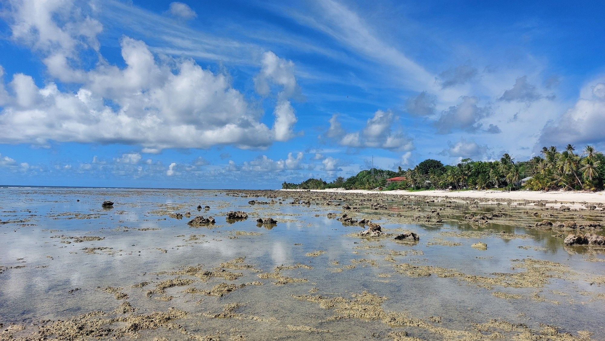 Beach to ocean view. Nauru an island country in the central pacific.