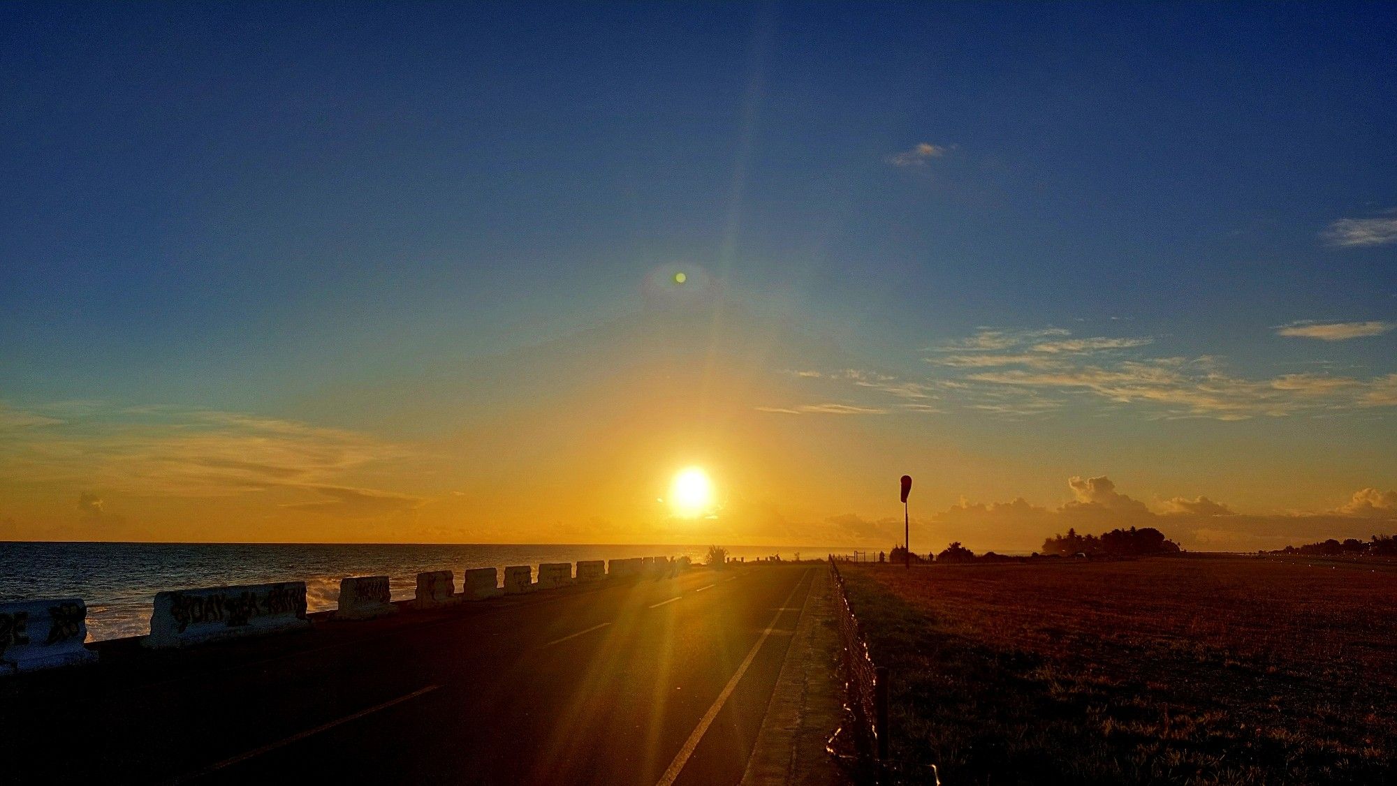 Sunset Nauru island