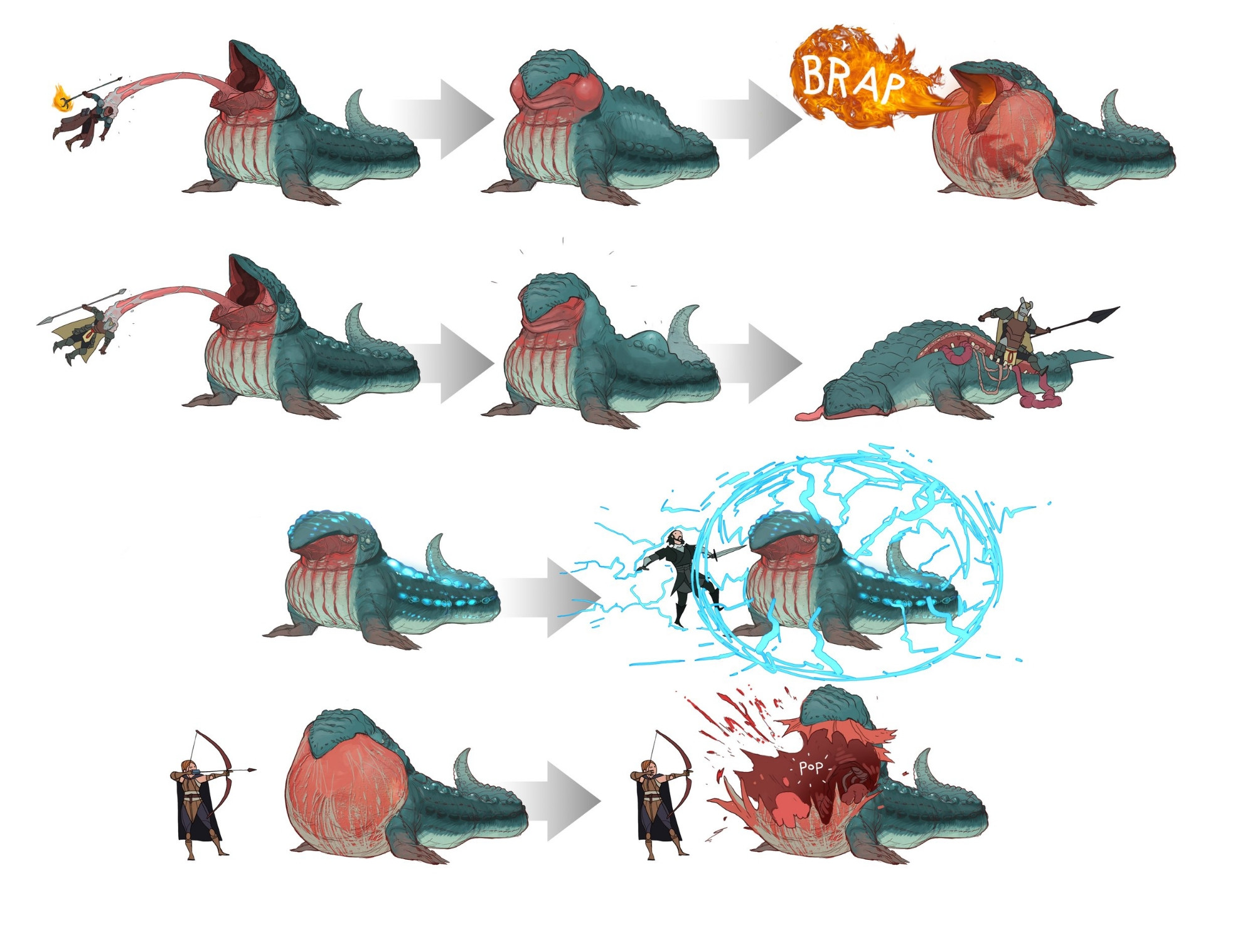 Concept art illustrating the tadpole creature from dragon age the veilguard, depicting the creature as the size of a bus, eating characters

Art by Nick Thornborrow