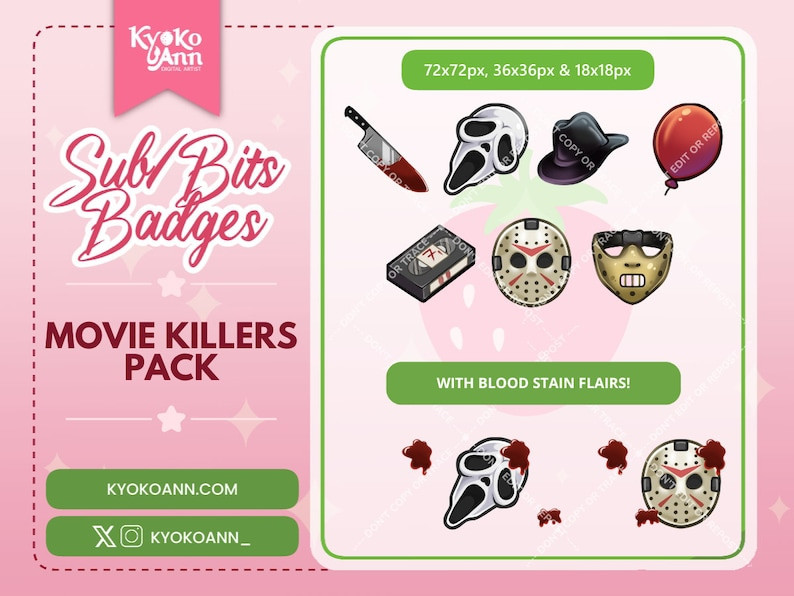 Pay to use sub badges of some famous movie killers