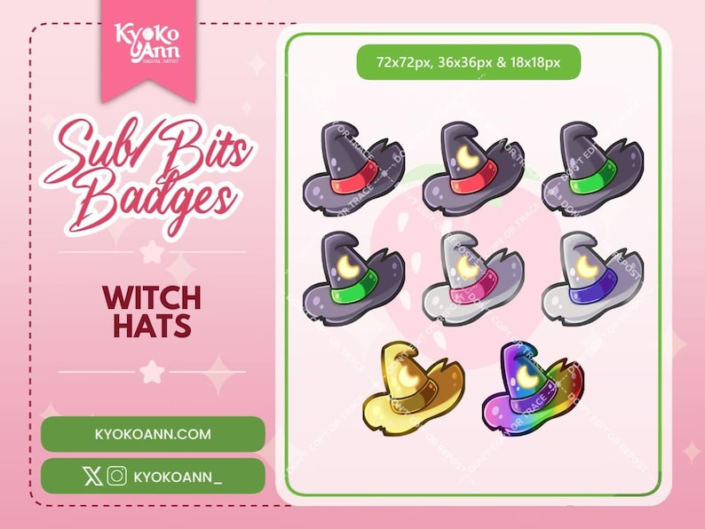 Pay to use sub badges of witch hats