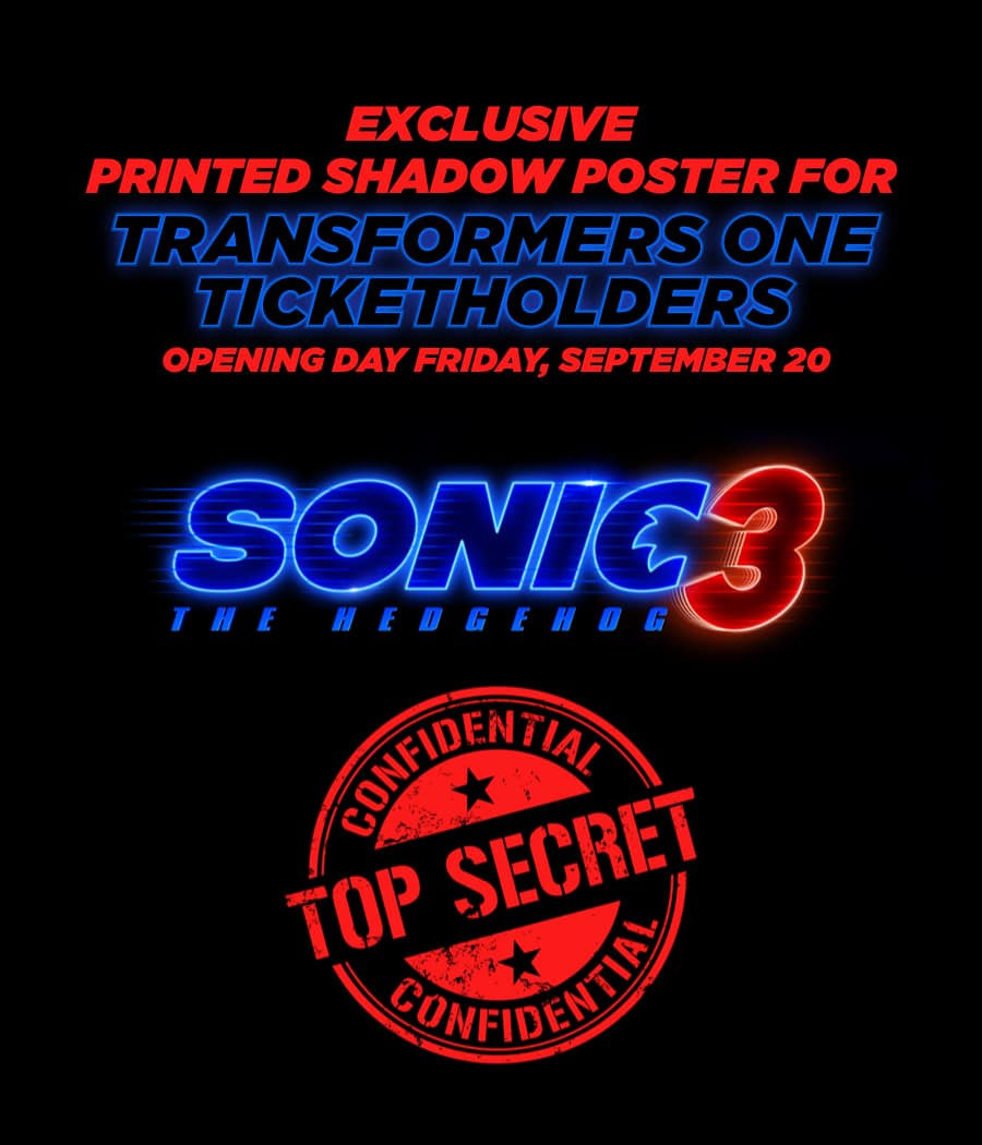 Exclusive Sonic Movie 3 Collector’s Print to be Given Away with First 300 Transformers One Tickets on September 20 in United States Theaters