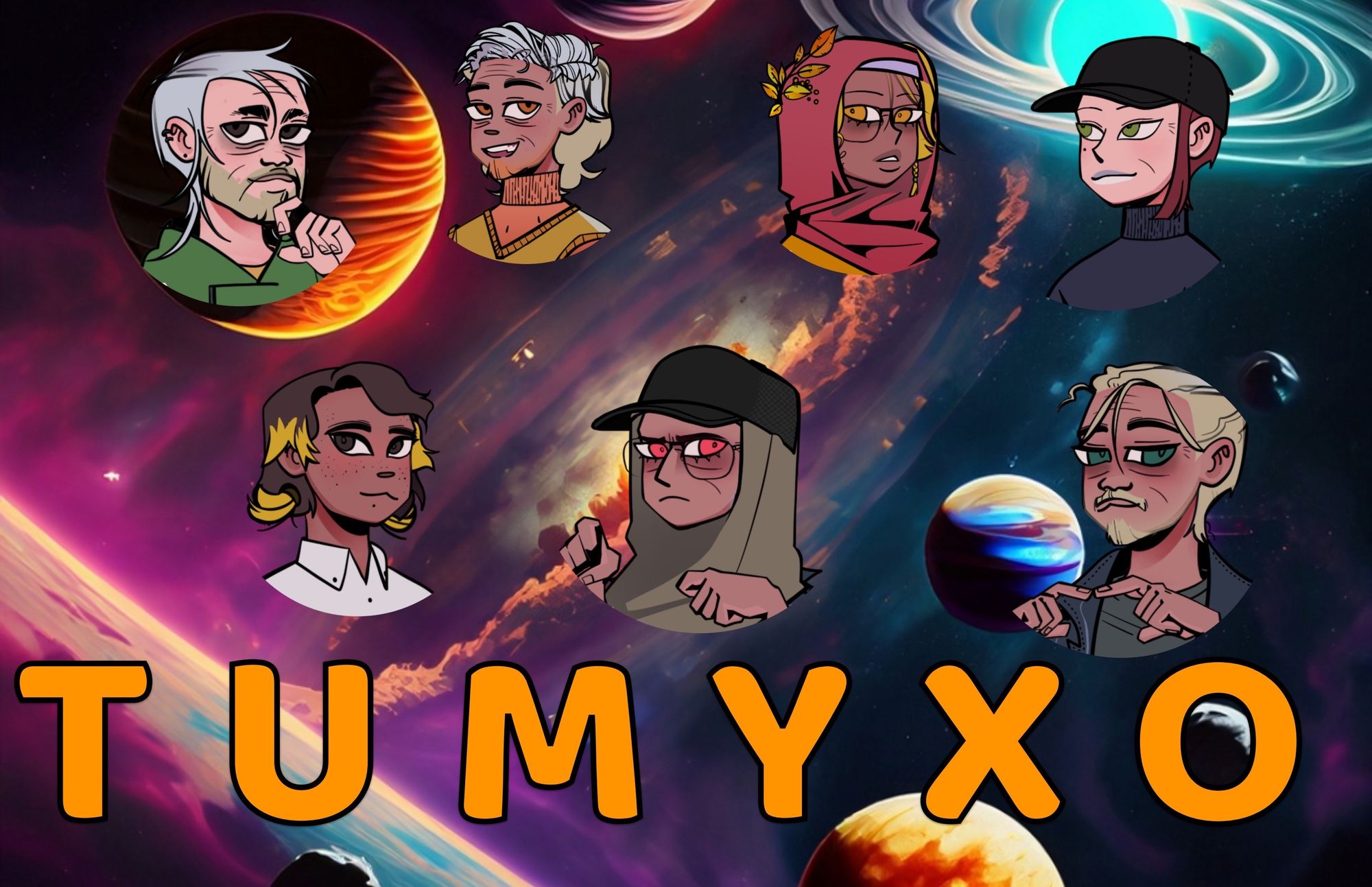 Pochette de Tumyxo, avec des dessins des personnages principaux de l’épisode 2