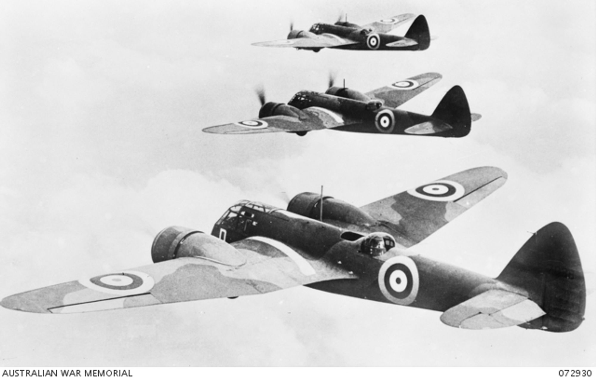 Bristol Blenheims in flight.
https://www.awm.gov.au/collection/C64373