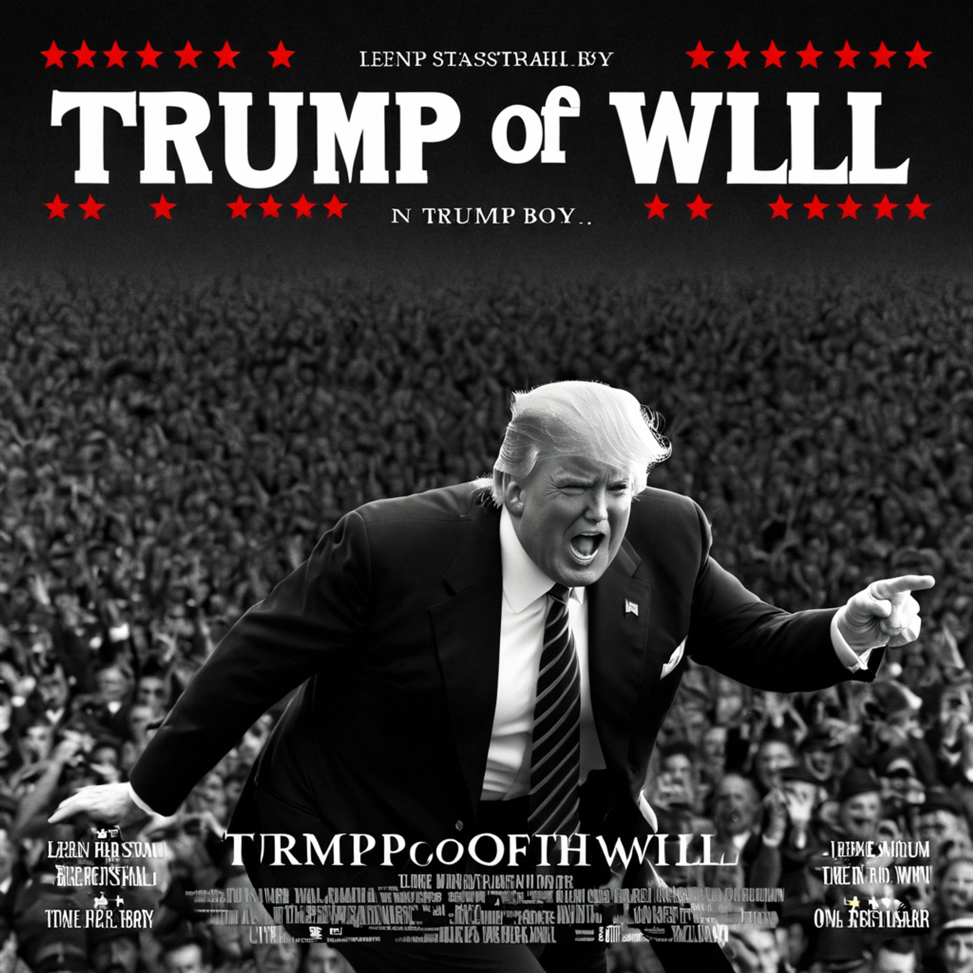 KI-generiertes Bild: 
Ein Kinoplakat "Trump of Will" im Stil von Leni Riefenstahl mit Trump als Coverboy