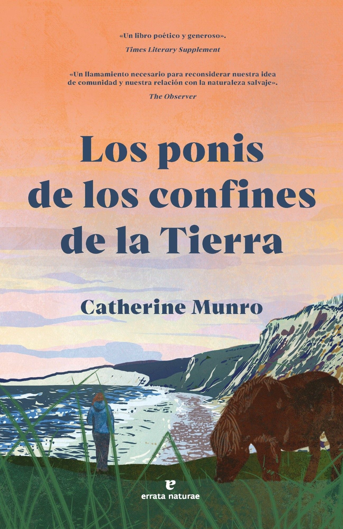 Image shows the cover of Ponies at the Edge of the World with Spanish text