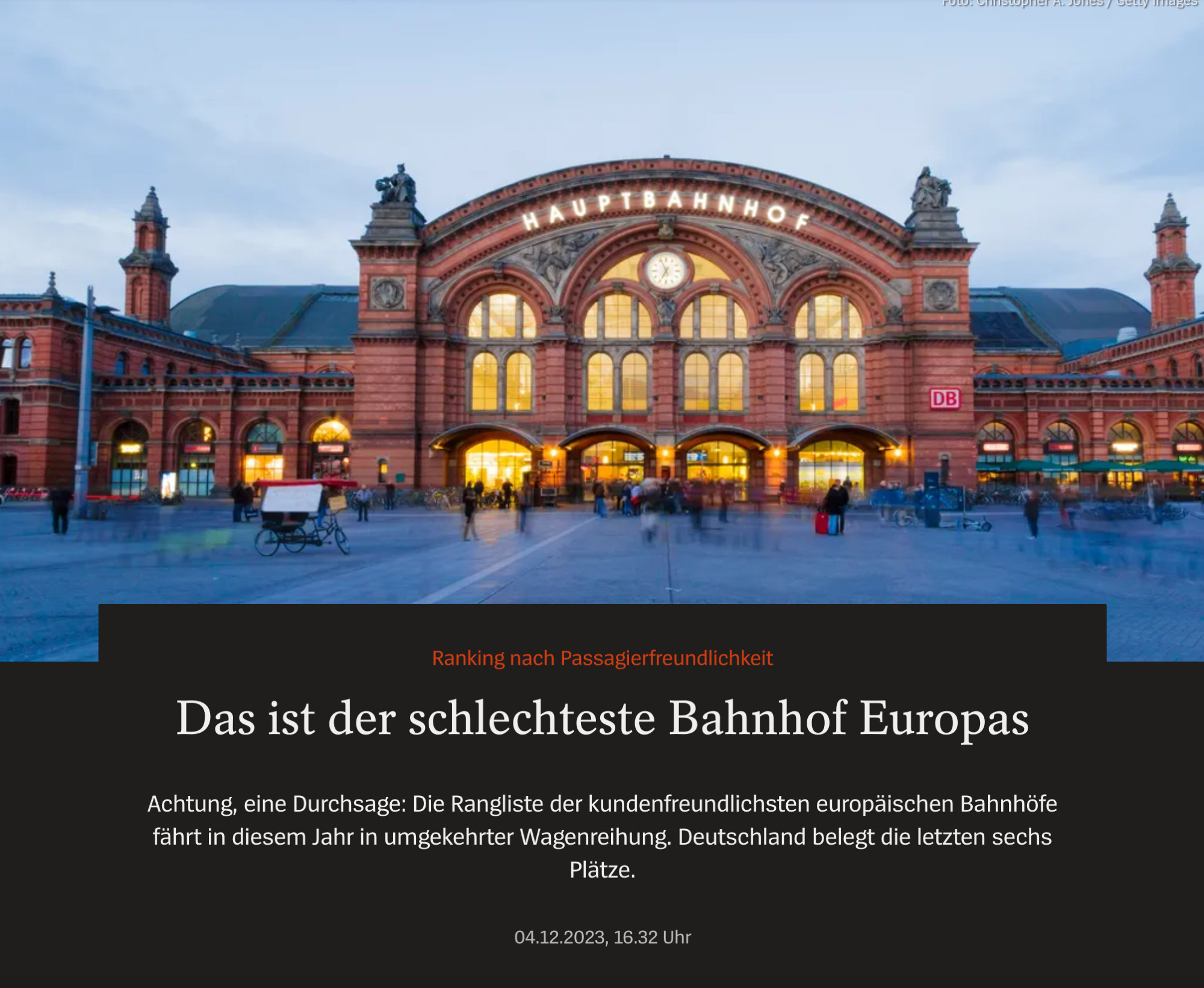 Spiegel: "Das ist der schechteste Bahnhof Europas"